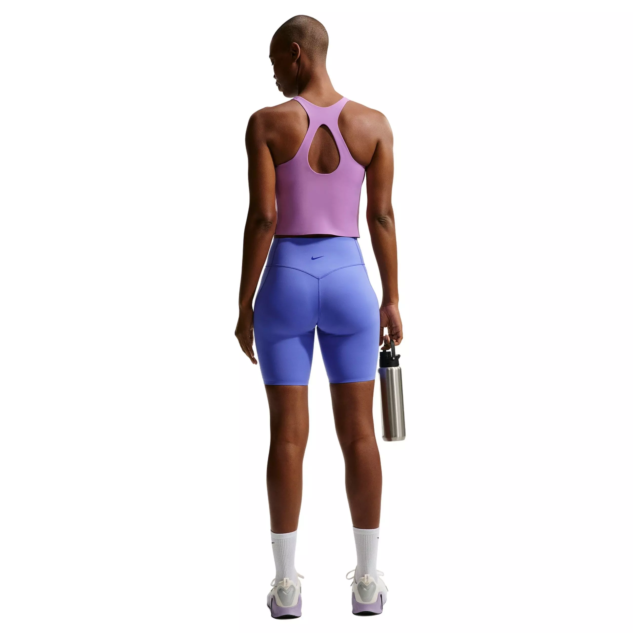 Nike Women's Universa High-Waisted 8" Biker Shorts with No Front Seam - Sapphire - SAPPHIRE