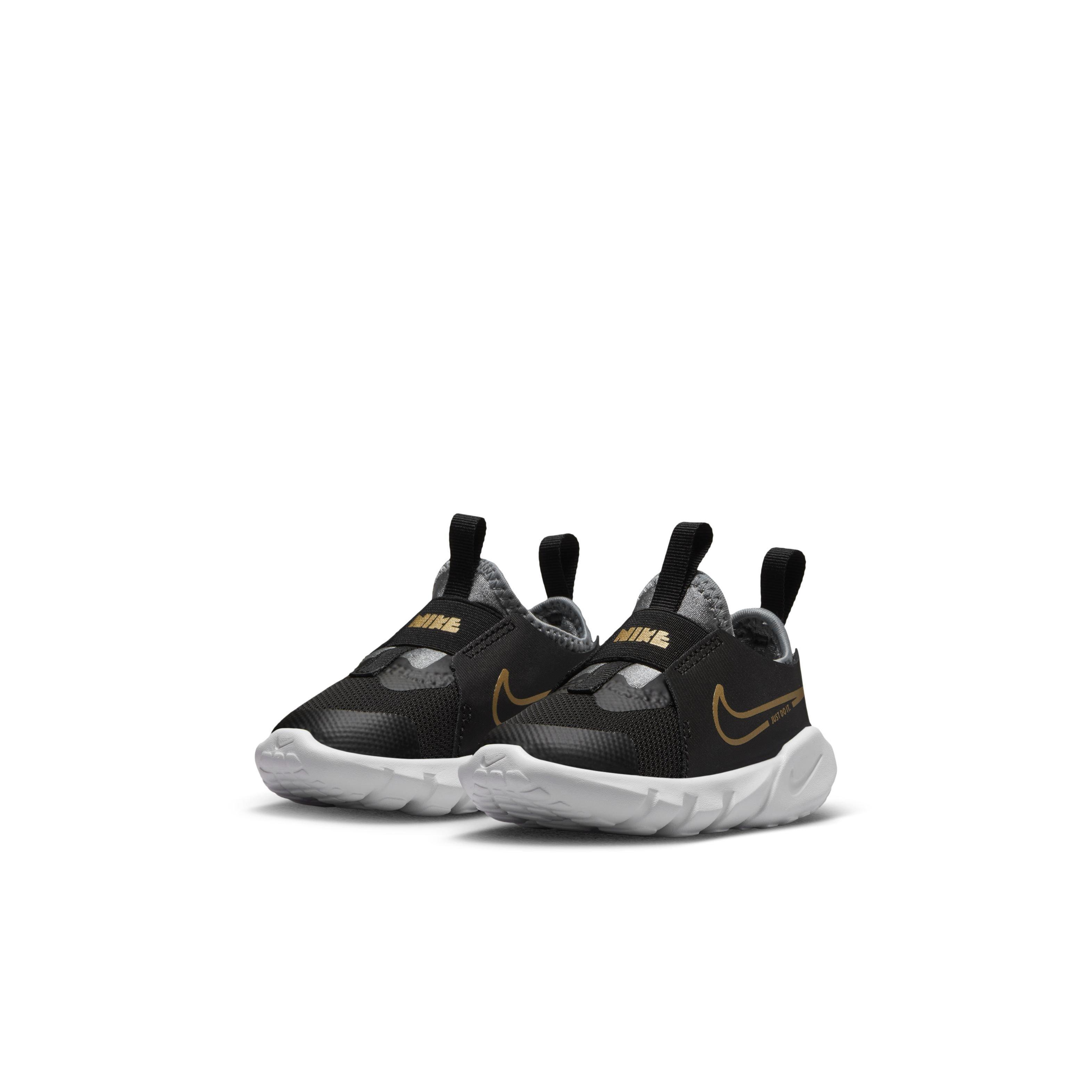 Nike Flex Runner 2 Infant Boys' "Black/Cool Grey/White/Metallic Gold" Running Shoe