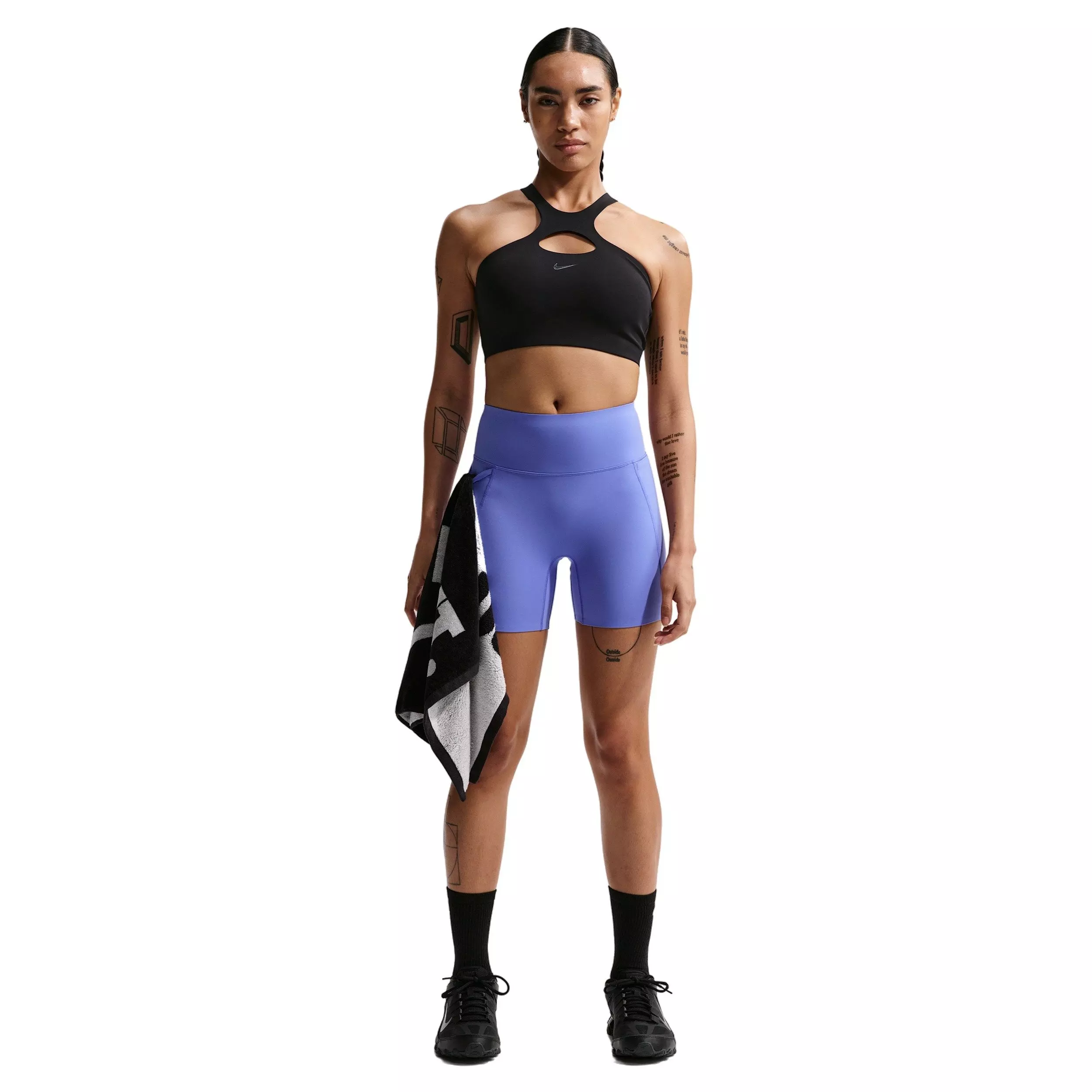 Nike Women's Universa Medium-Support Padded Sports Bra -Black - BLACK