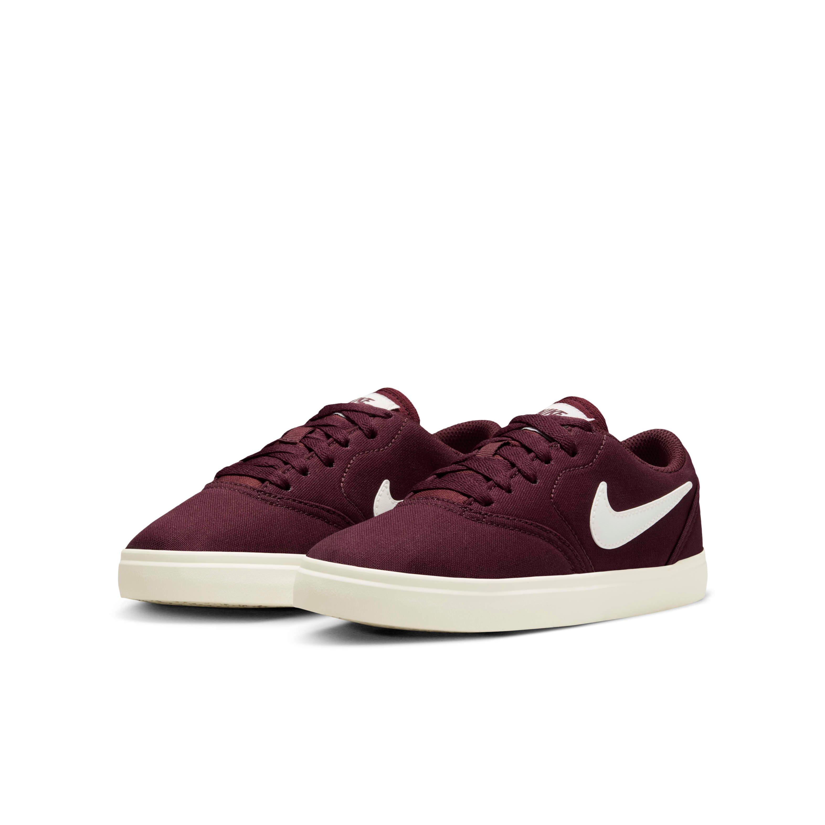 Nike SB Check Canvas Grade School Boys' "Burgundy Crush/Sail" Skateboarding Shoe