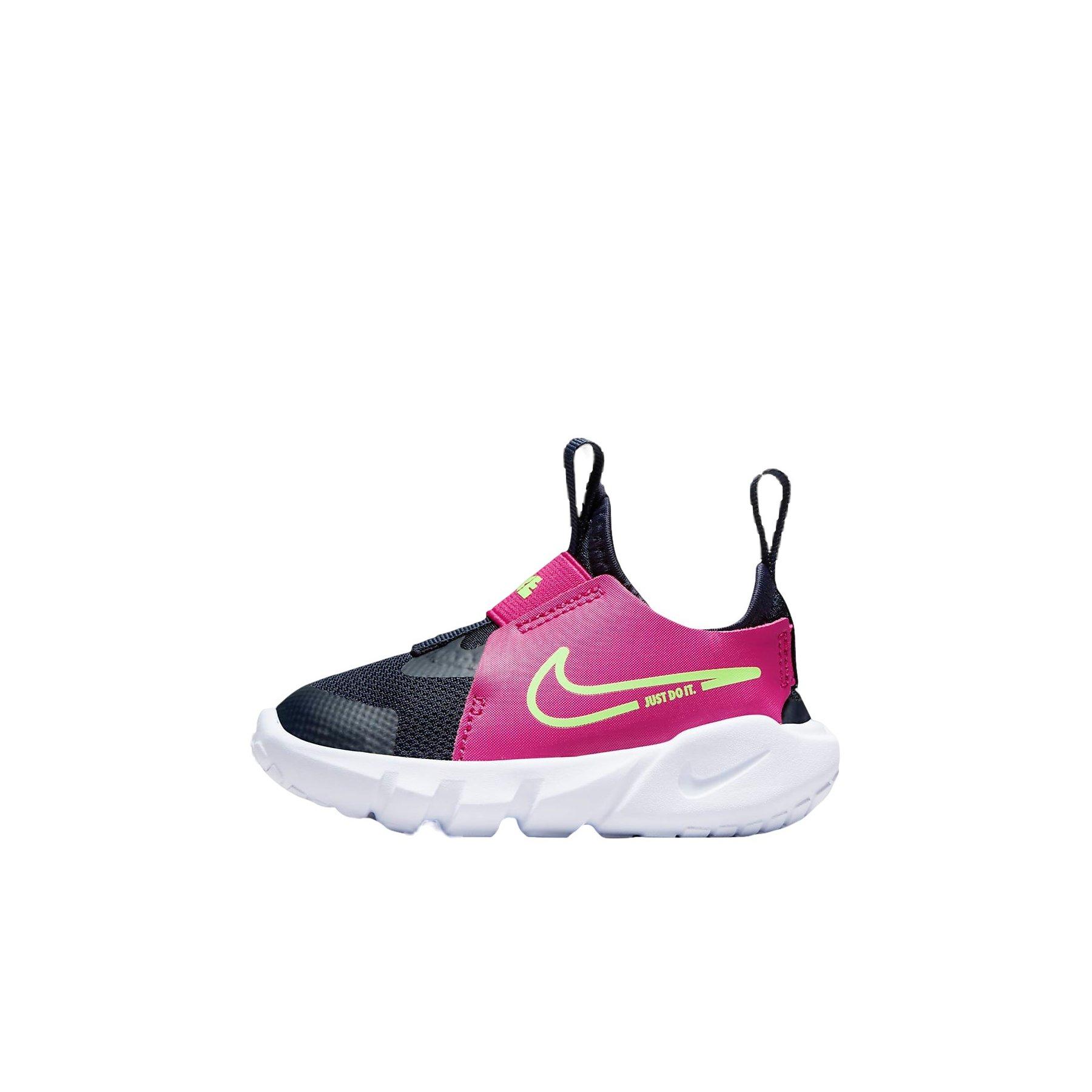 Nike Flex Runner 2 "Dark Obsidian/Fireberry/White/Lime Blast" Infant Girls' Running Shoe - DK OBSIDIAN/FIREBERRY/WHITE/LIME Thumbnail View 2
