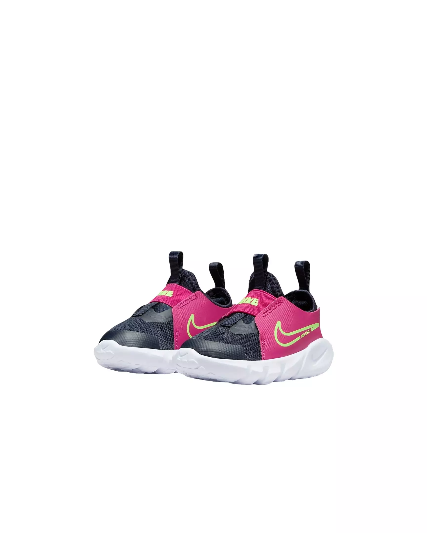 Nike Flex Runner 2 "Dark Obsidian/Fireberry/White/Lime Blast" Infant Girls' Running Shoe - DK OBSIDIAN/FIREBERRY/WHITE/LIME