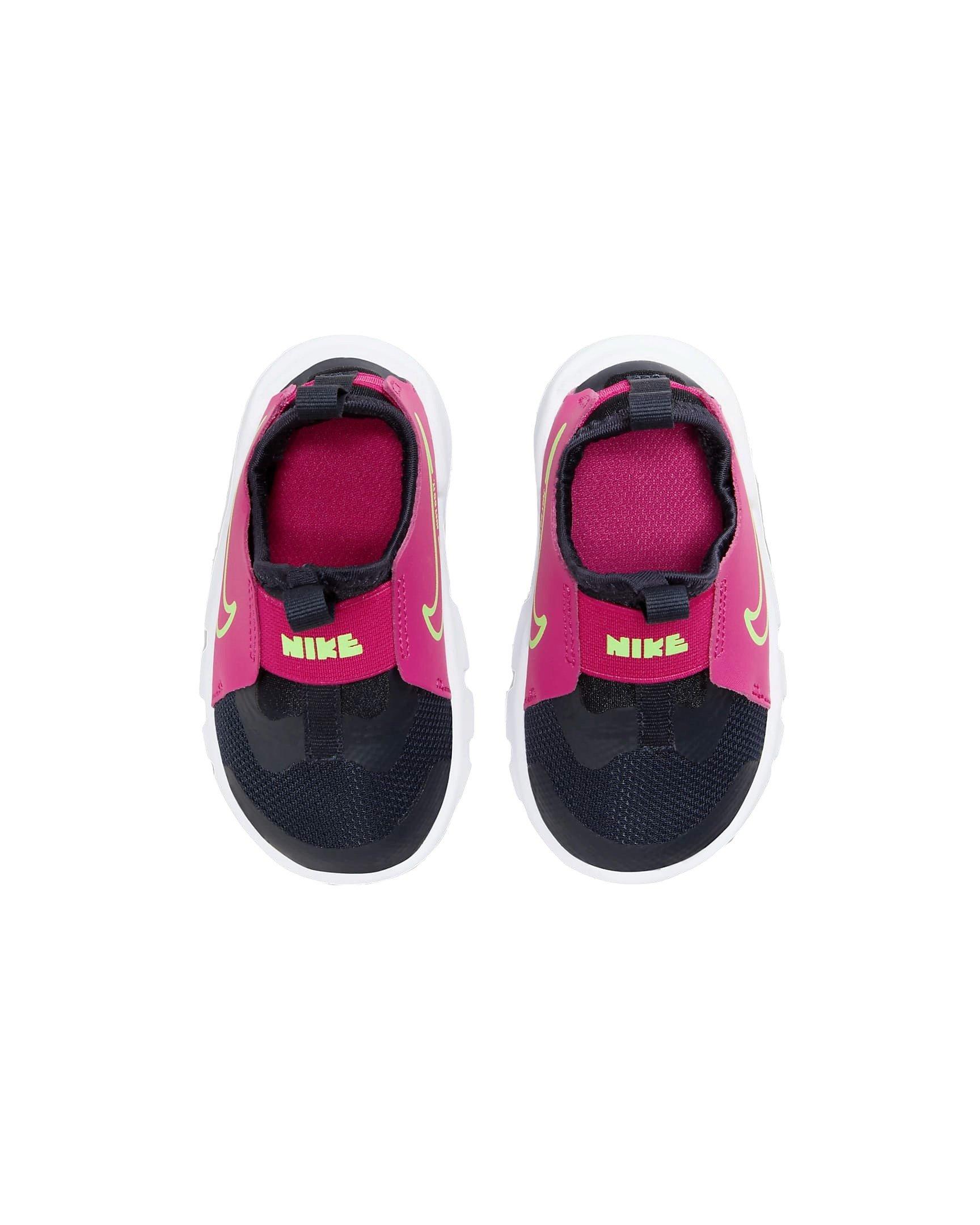 Nike Flex Runner 2 "Dark Obsidian/Fireberry/White/Lime Blast" Infant Girls' Running Shoe - DK OBSIDIAN/FIREBERRY/WHITE/LIME Thumbnail View 4