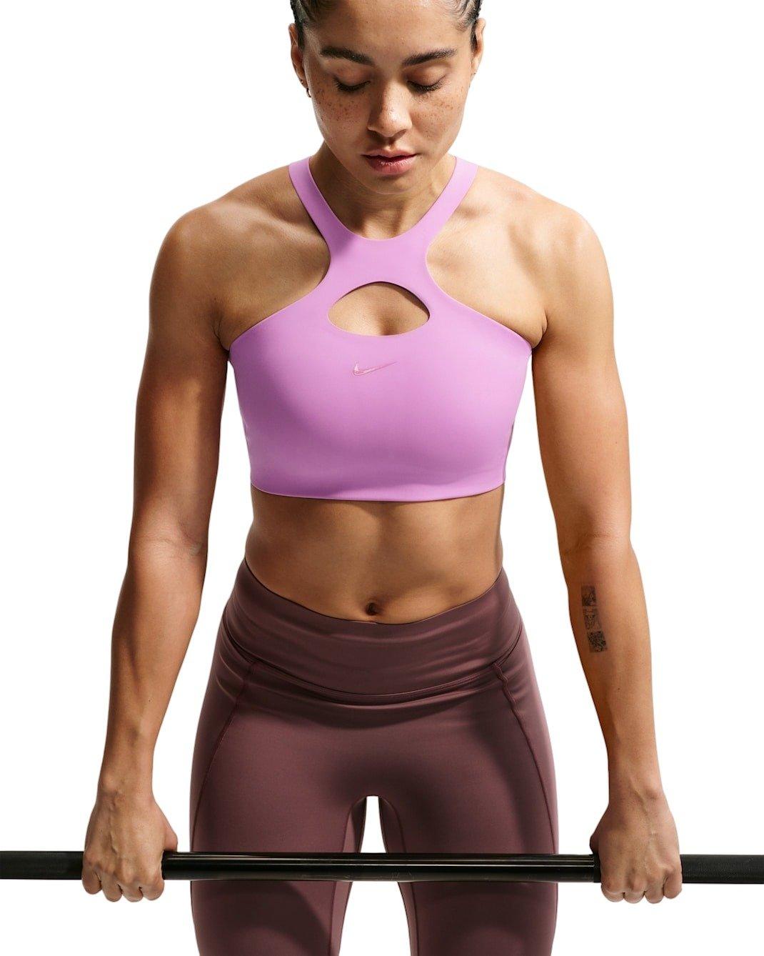 Nike Women's Universa Medium-Support Padded Sports Bra -Lt Magenta - LT MAGENTA Thumbnail View 1
