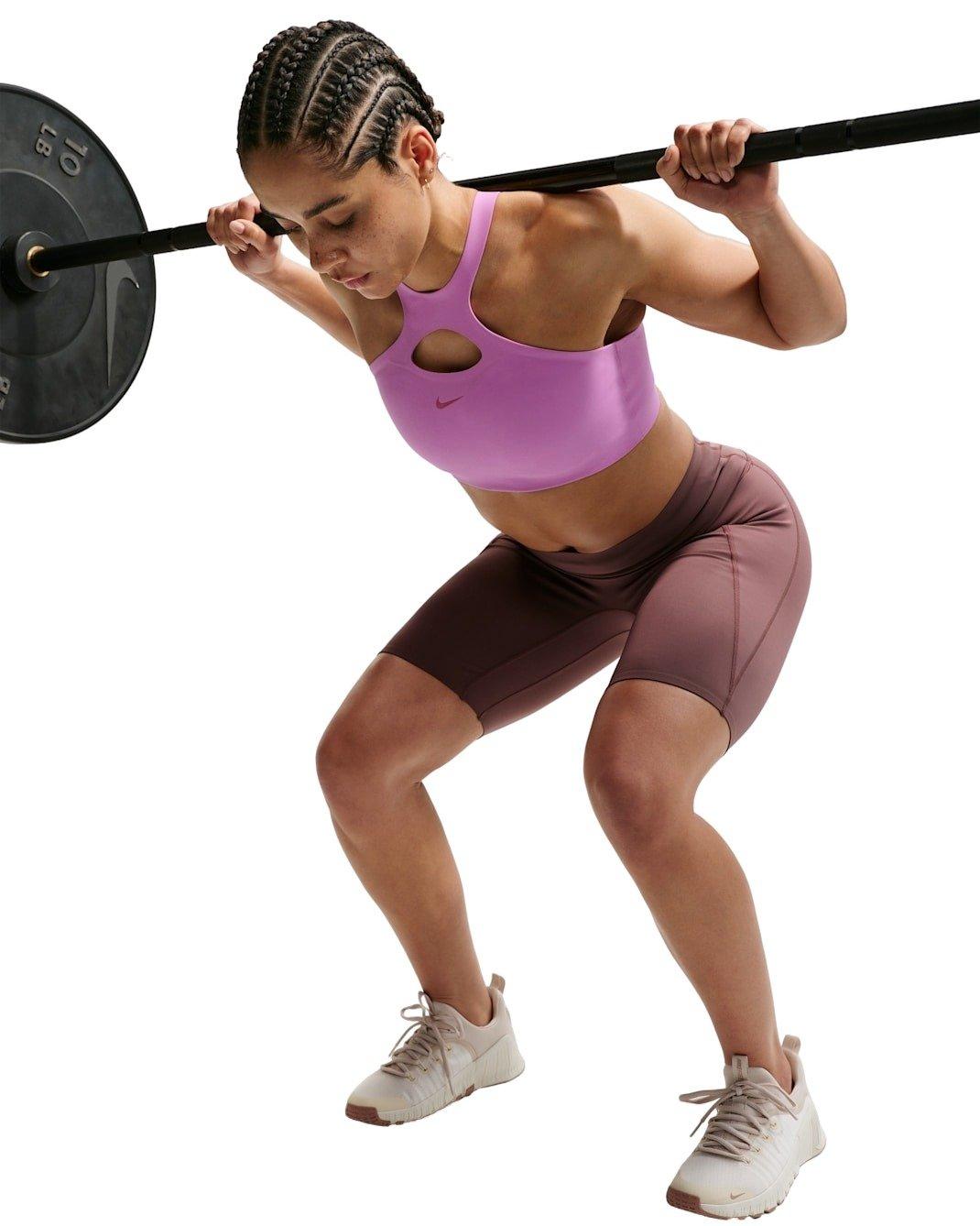 Nike Women's Universa Medium-Support Padded Sports Bra -Lt Magenta - LT MAGENTA Thumbnail View 3