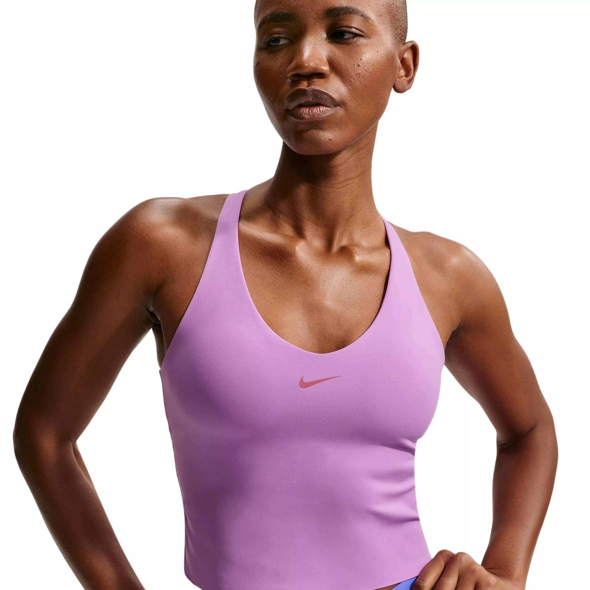 Nike Women's Universa Medium-Support Padded Sports Bra Tank -Lt Magenta - LT MAGENTA