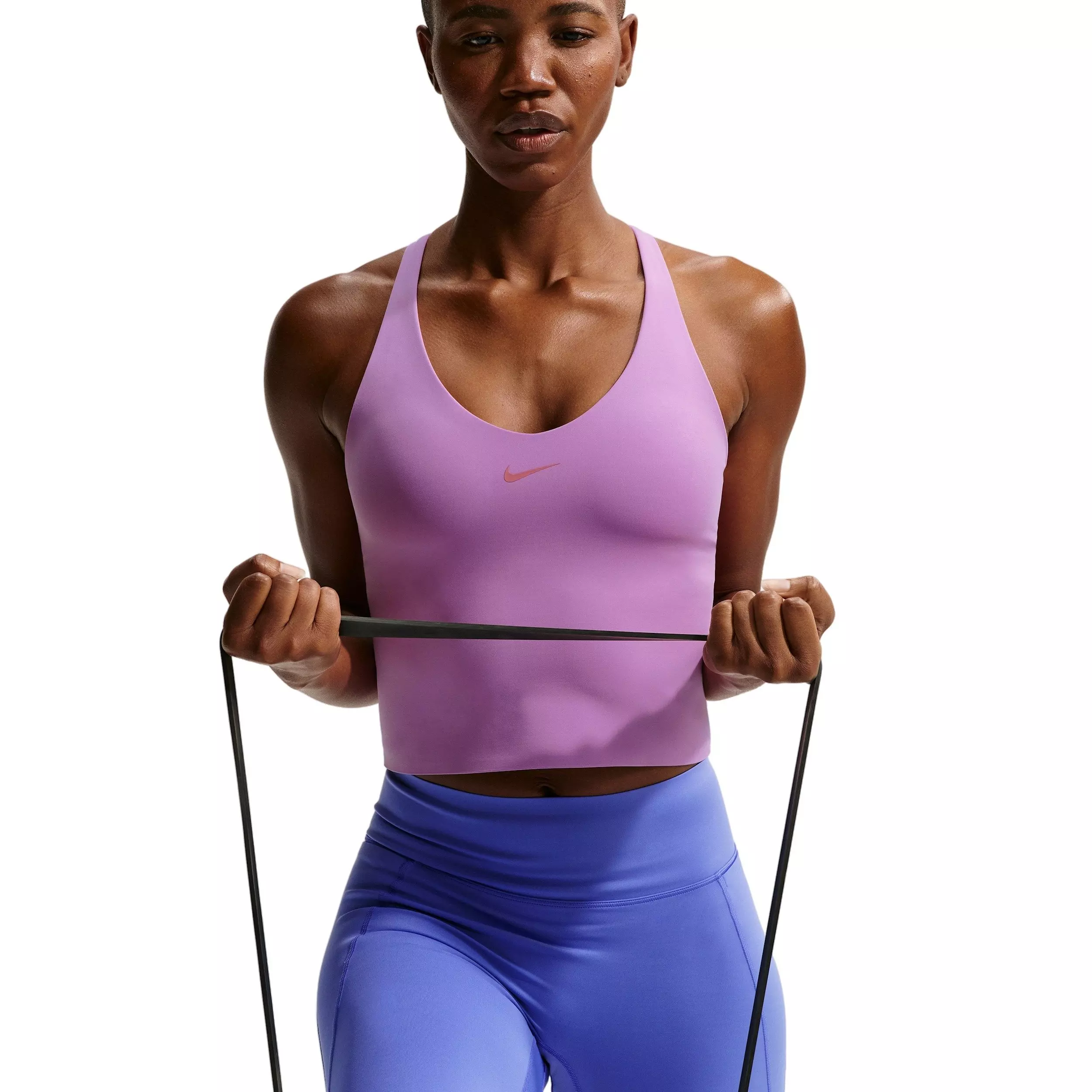 Nike Women's Universa Medium-Support Padded Sports Bra Tank - Lt Magenta - LT MAGENTA