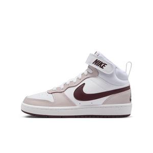 Nike Court Borough Mid 2 "White/Platinum Violet/Burgundy Crush" Grade School Girls' Shoe