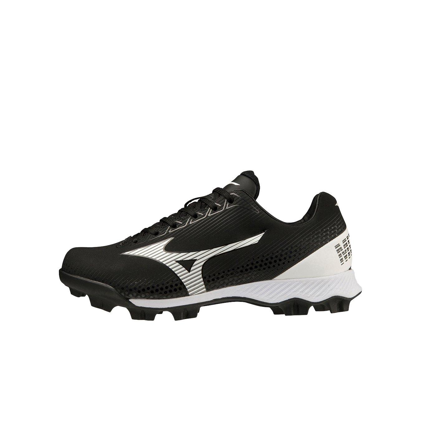 Mizuno Wave LightRevo TPU "Black/White" Grade School Boys' Baseball Cleat - BLACK/WHITE Thumbnail View 2