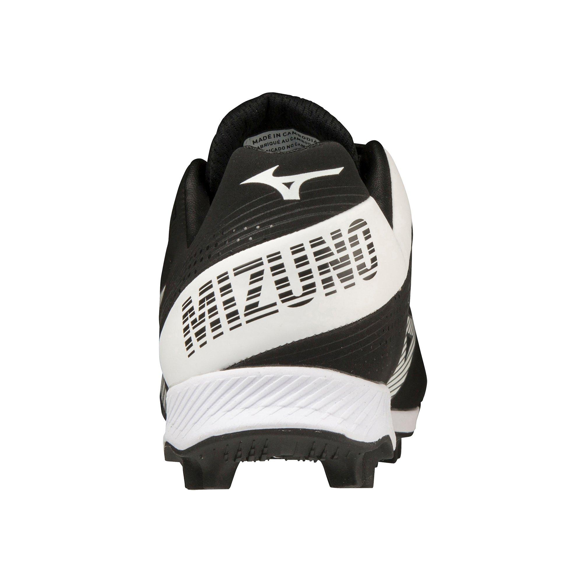 Mizuno Wave LightRevo TPU "Black/White" Grade School Boys' Baseball Cleat - BLACK/WHITE Thumbnail View 5