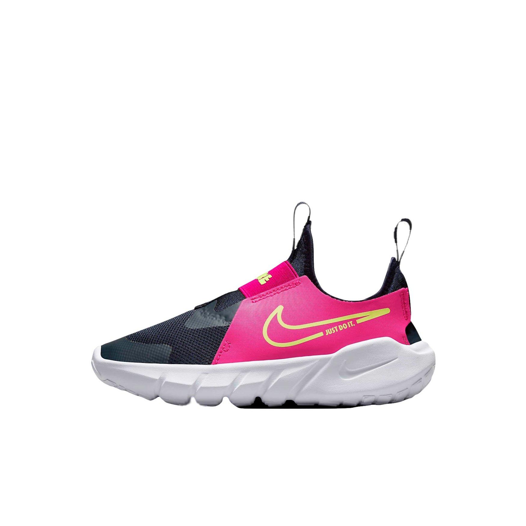 Nike Flex Runner 2 "Dark Obsidian/Fireberry/White/Lime Blast" Preschool Girls' Running Shoe - DK OBSIDIAN/FIREBERRY/WHITE/LIME Thumbnail View 2