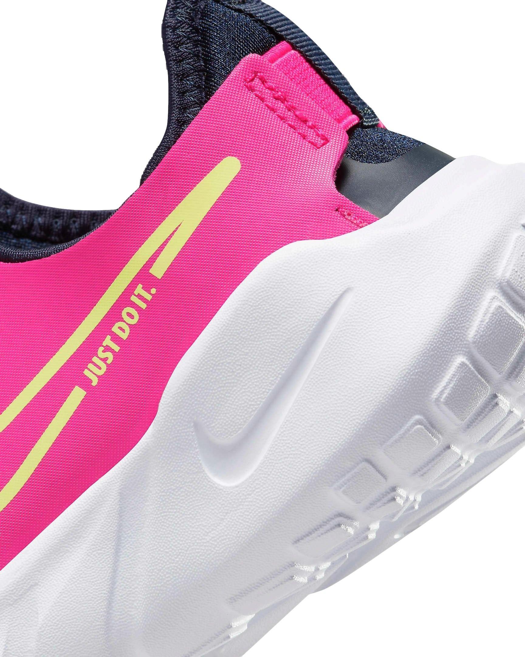 Nike Flex Runner 2 "Dark Obsidian/Fireberry/White/Lime Blast" Preschool Girls' Running Shoe - DK OBSIDIAN/FIREBERRY/WHITE/LIME Thumbnail View 8