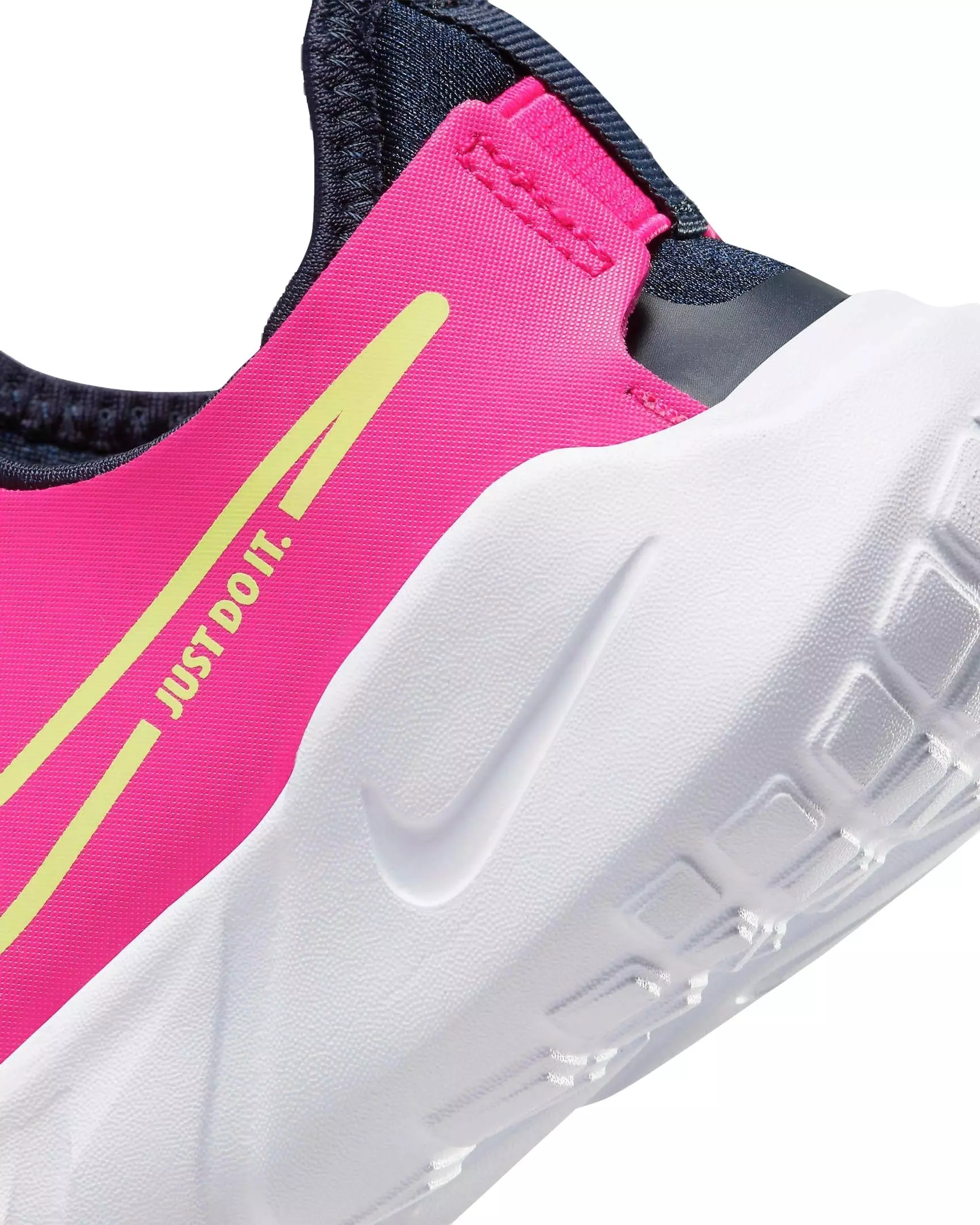 Nike Flex Runner 2 "Dark Obsidian/Fireberry/White/Lime Blast" Preschool Girls' Running Shoe - DK OBSIDIAN/FIREBERRY/WHITE/LIME