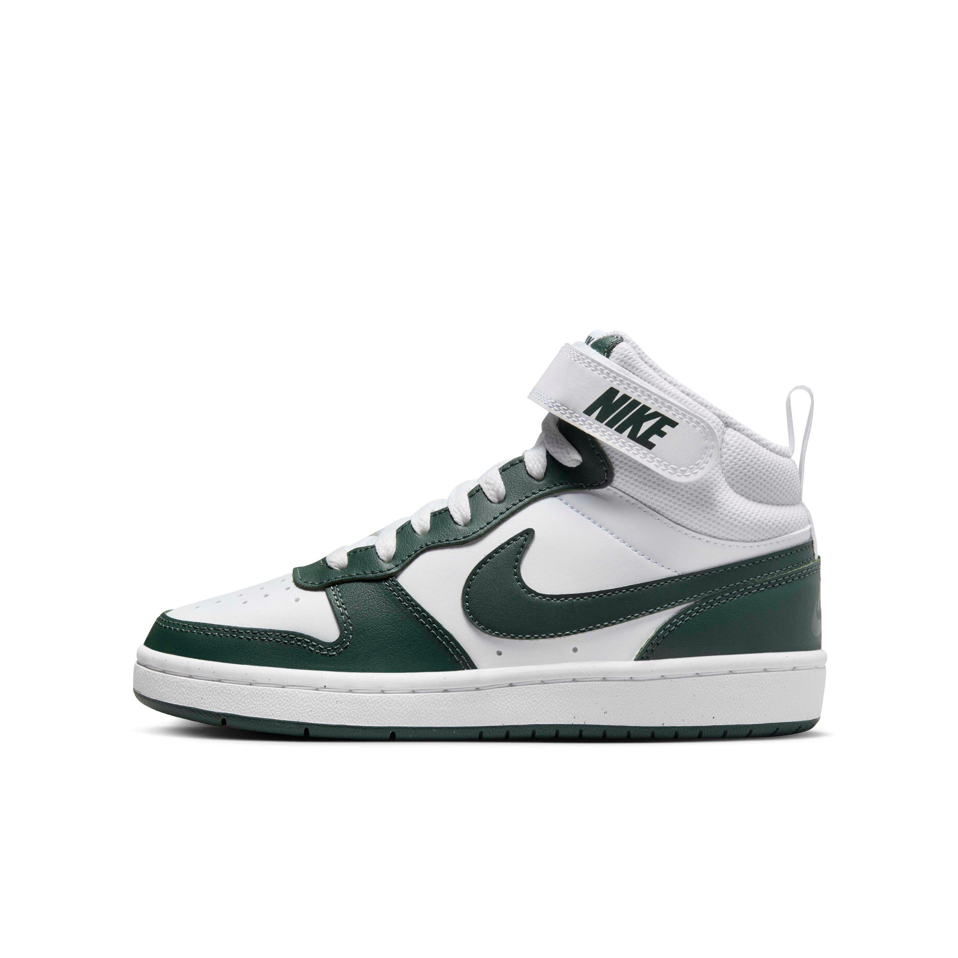 Nike Court Borough Mid 2 Grade School Boys' "White/Vintage Green" Shoe