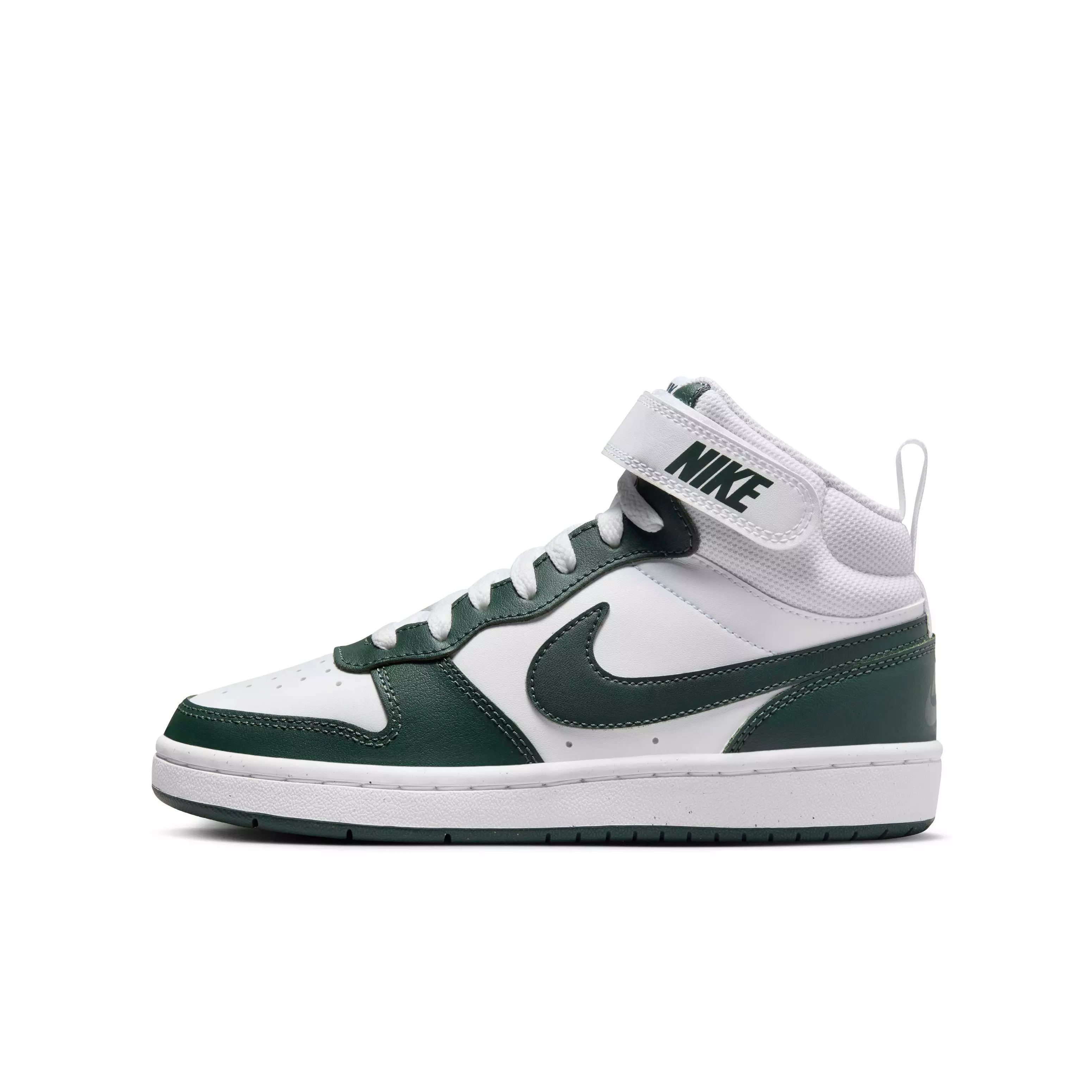 Nike Court Borough Mid 2 "White/Vintage Green" Grade School Boys' Shoe - WHITE/GREEN