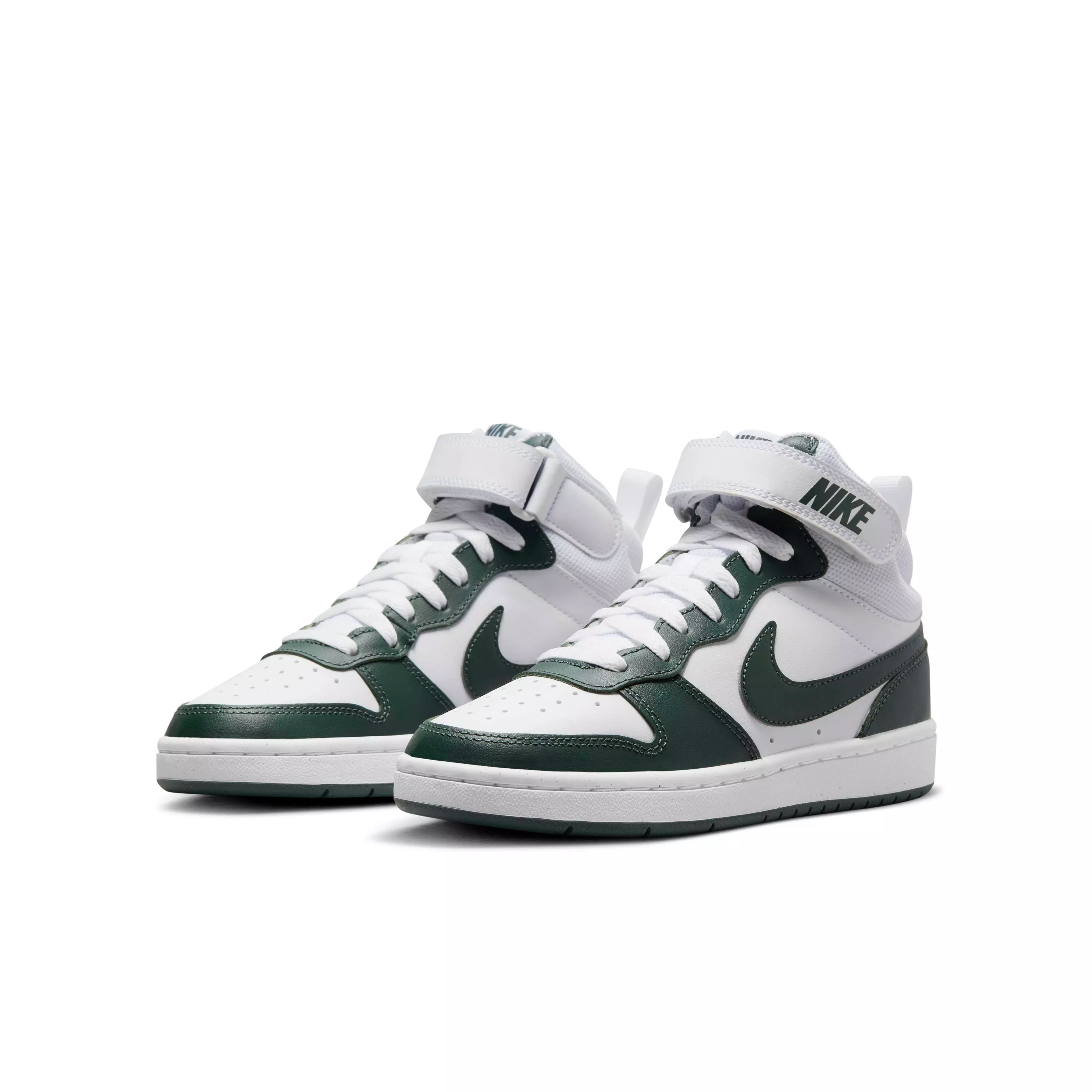 Nike Court Borough Mid 2 "White/Vintage Green" Grade School Boys' Shoe - WHITE/GREEN