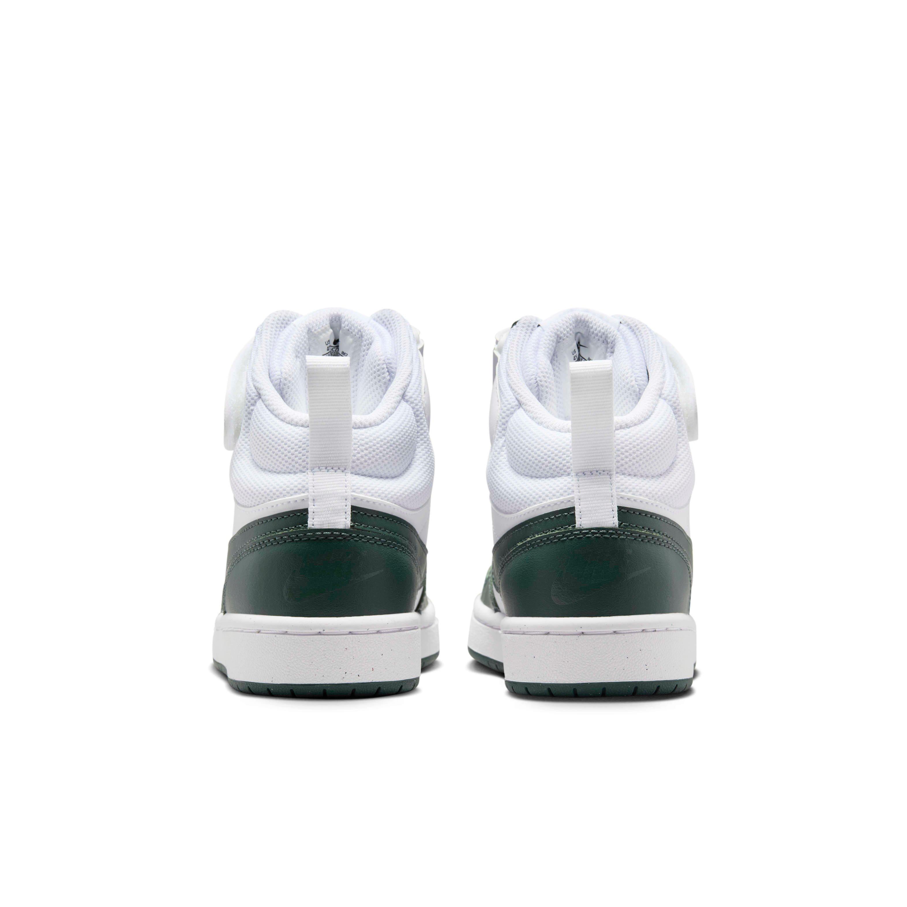 Nike Court Borough Mid 2 Grade School Boys' "White/Vintage Green" Shoe