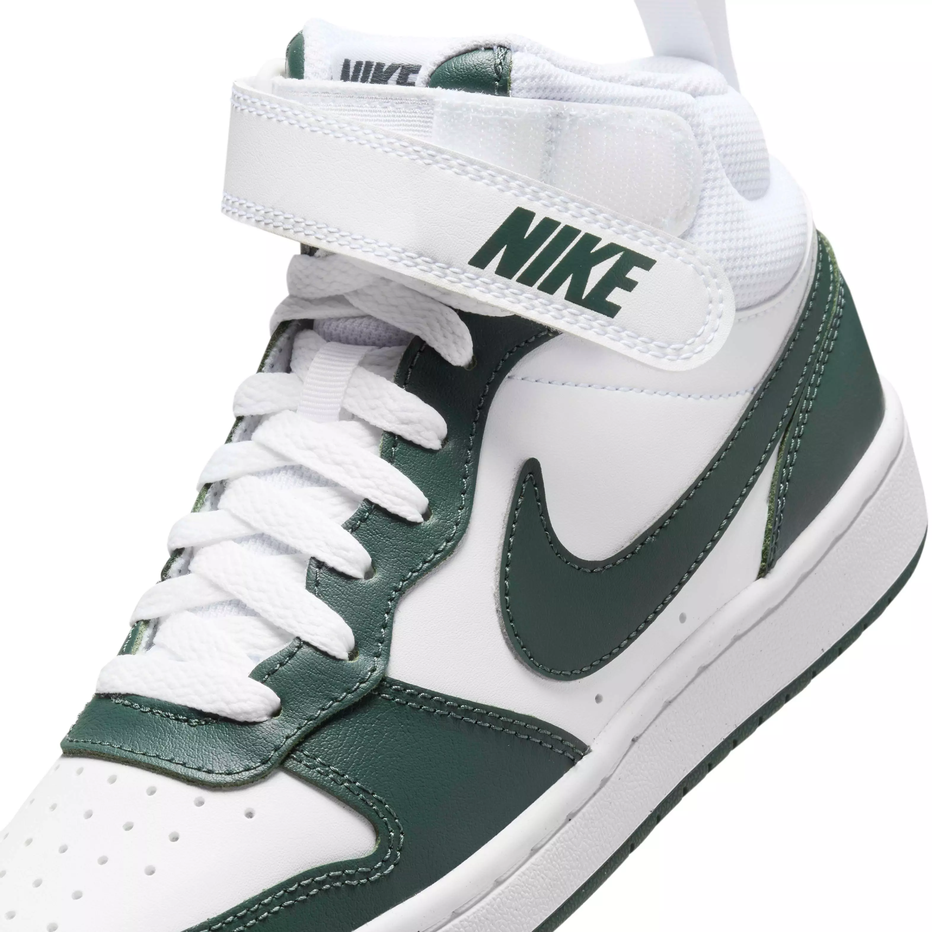 Nike Court Borough Mid 2 "White/Vintage Green" Grade School Boys' Shoe - WHITE/GREEN