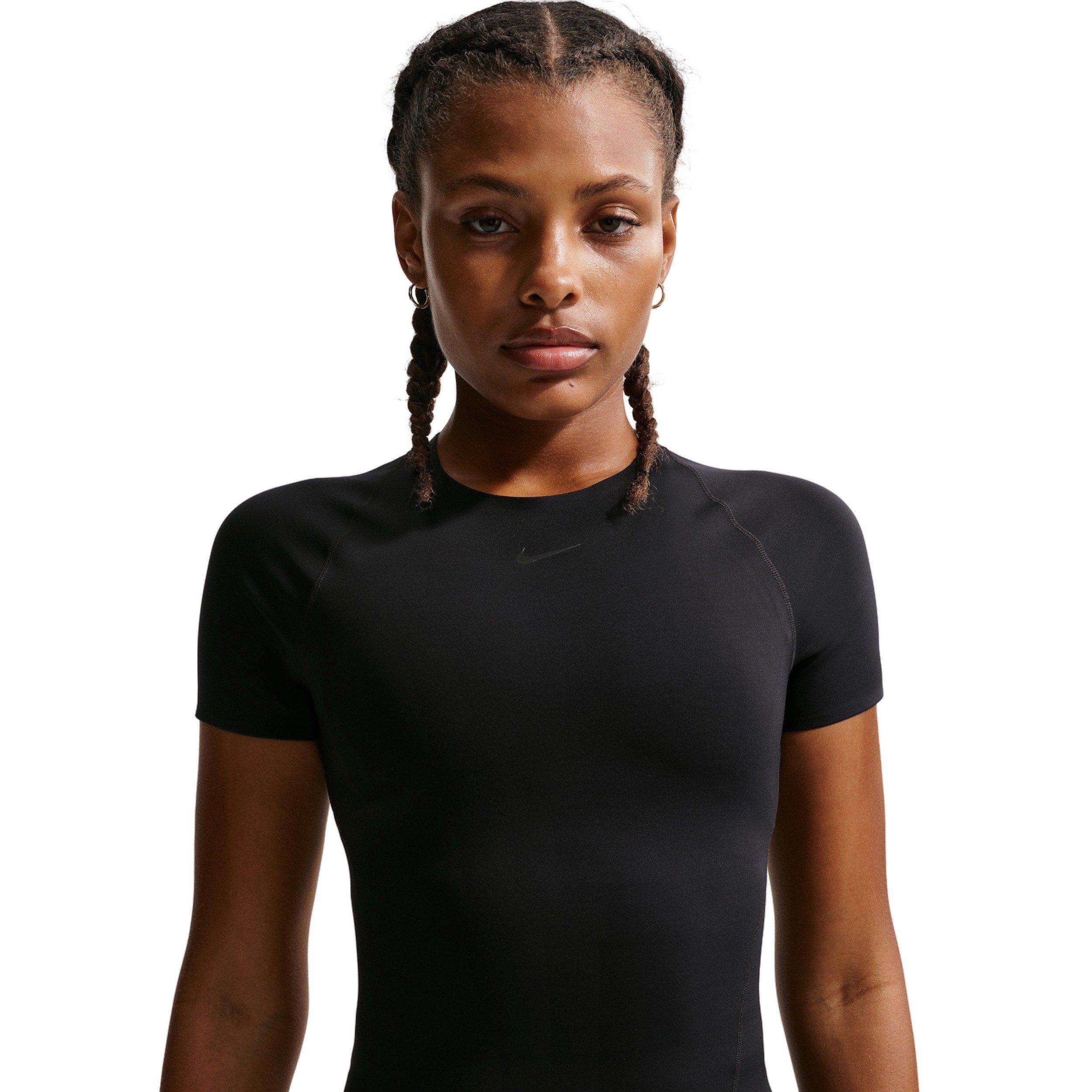 Nike Women's Universa Dri-FIT Short-Sleeve Top -Black - BLACK Thumbnail View 1
