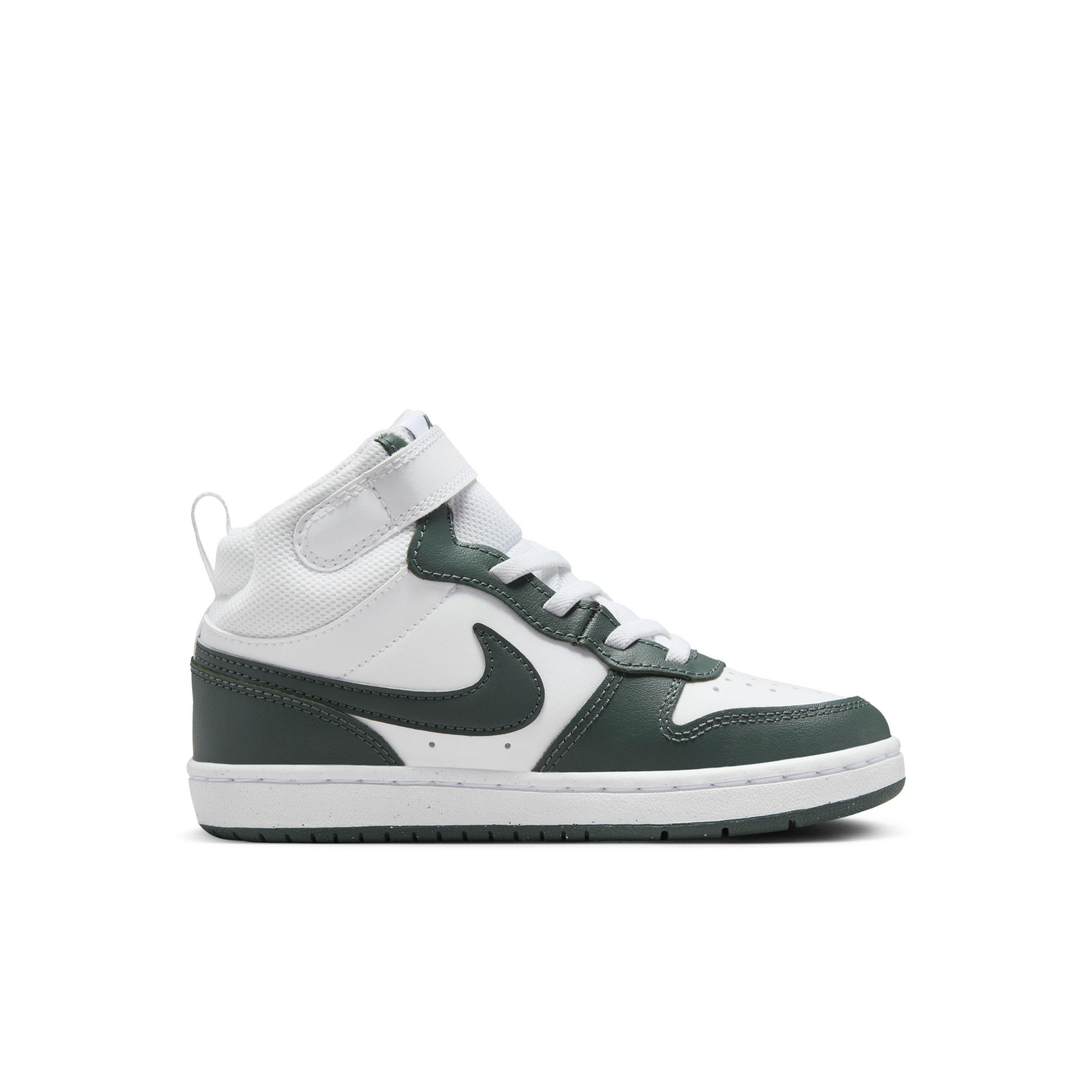 Nike Court Borough Mid 2 "White/Vintage Green" Preschool Boys' Shoe - WHITE/GREEN Thumbnail View 1