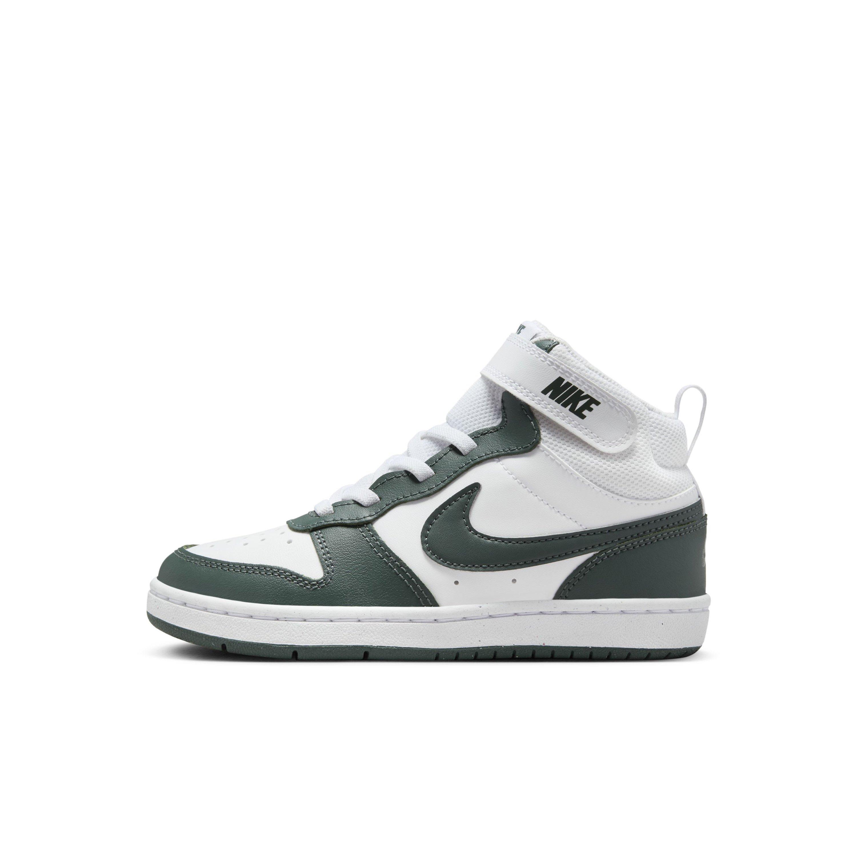 Nike Court Borough Mid 2 "White/Vintage Green" Preschool Boys' Shoe - WHITE/GREEN Thumbnail View 2
