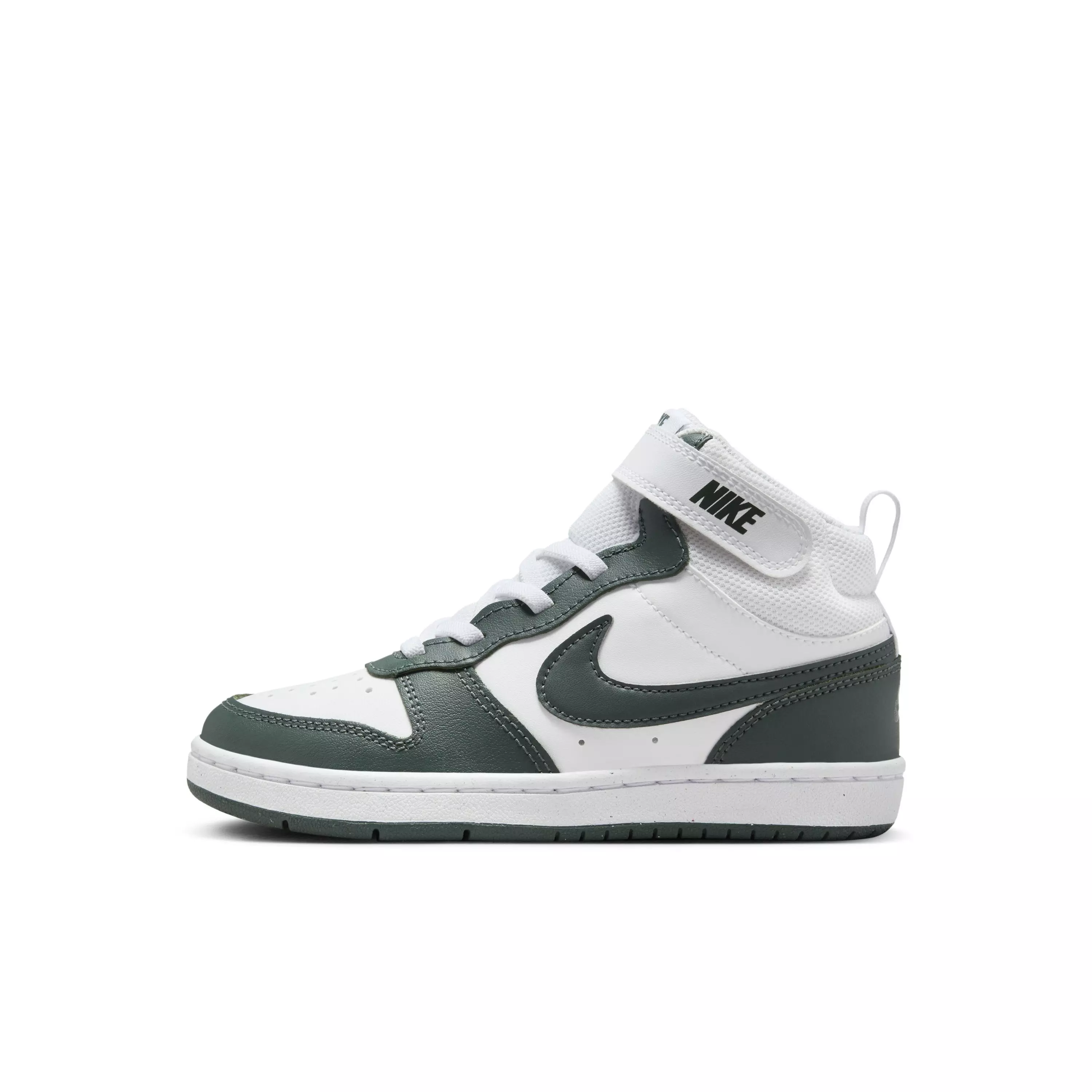 Nike Court Borough Mid 2 "White/Vintage Green" Preschool Boys' Shoe - WHITE/GREEN