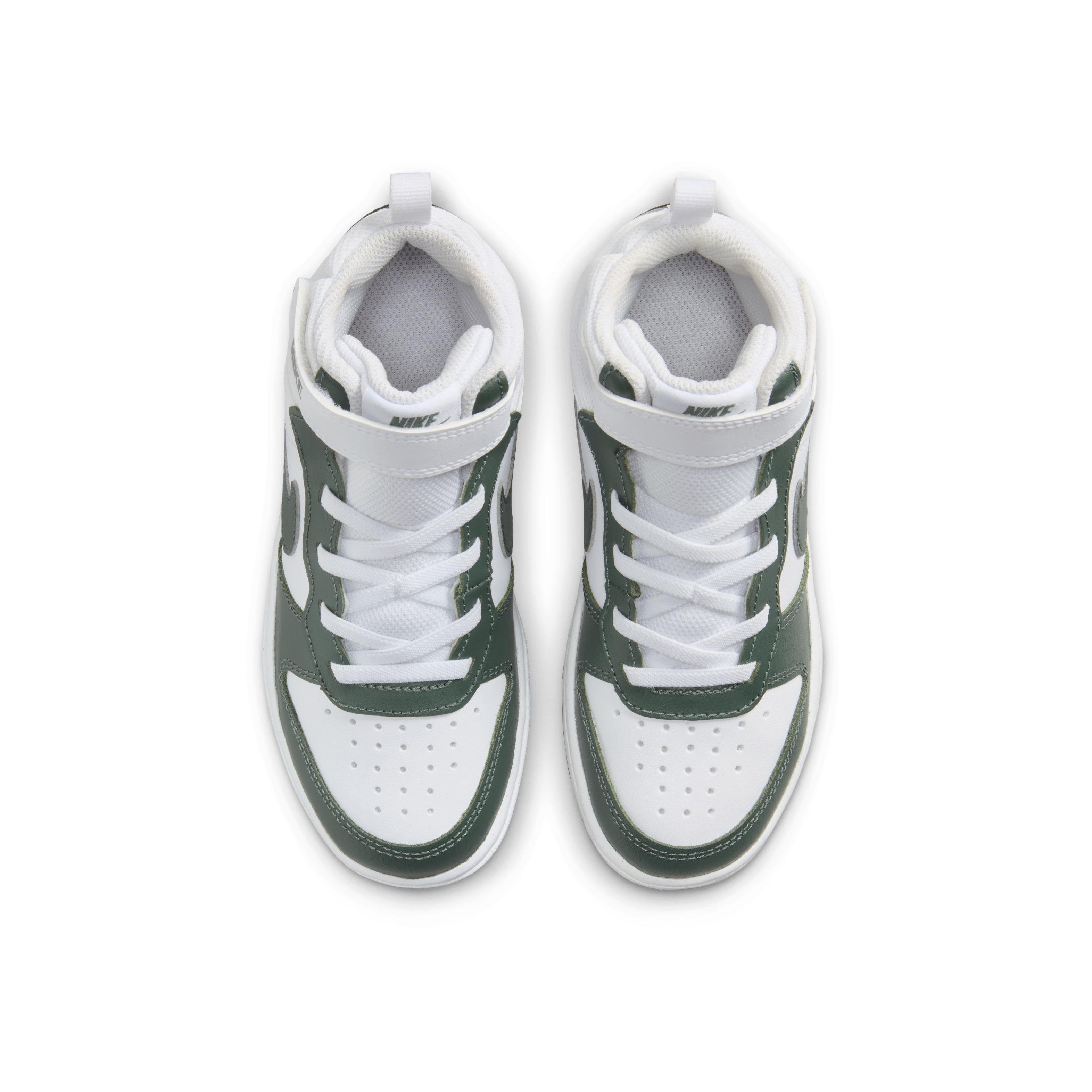 Nike Court Borough Mid 2 "White/Vintage Green" Preschool Boys' Shoe - WHITE/GREEN Thumbnail View 4