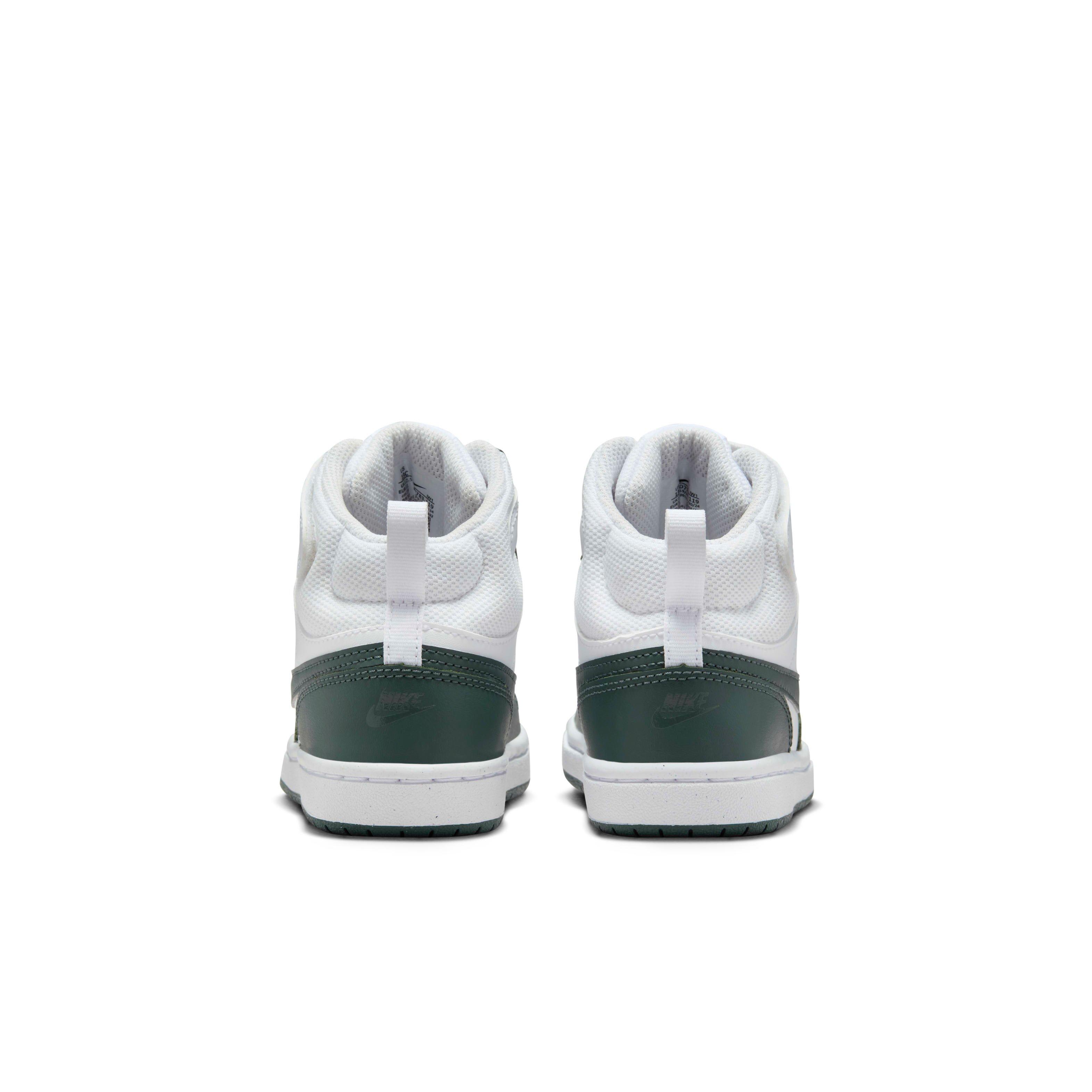 Nike Court Borough Mid 2 "White/Vintage Green" Preschool Boys' Shoe - WHITE/GREEN Thumbnail View 5