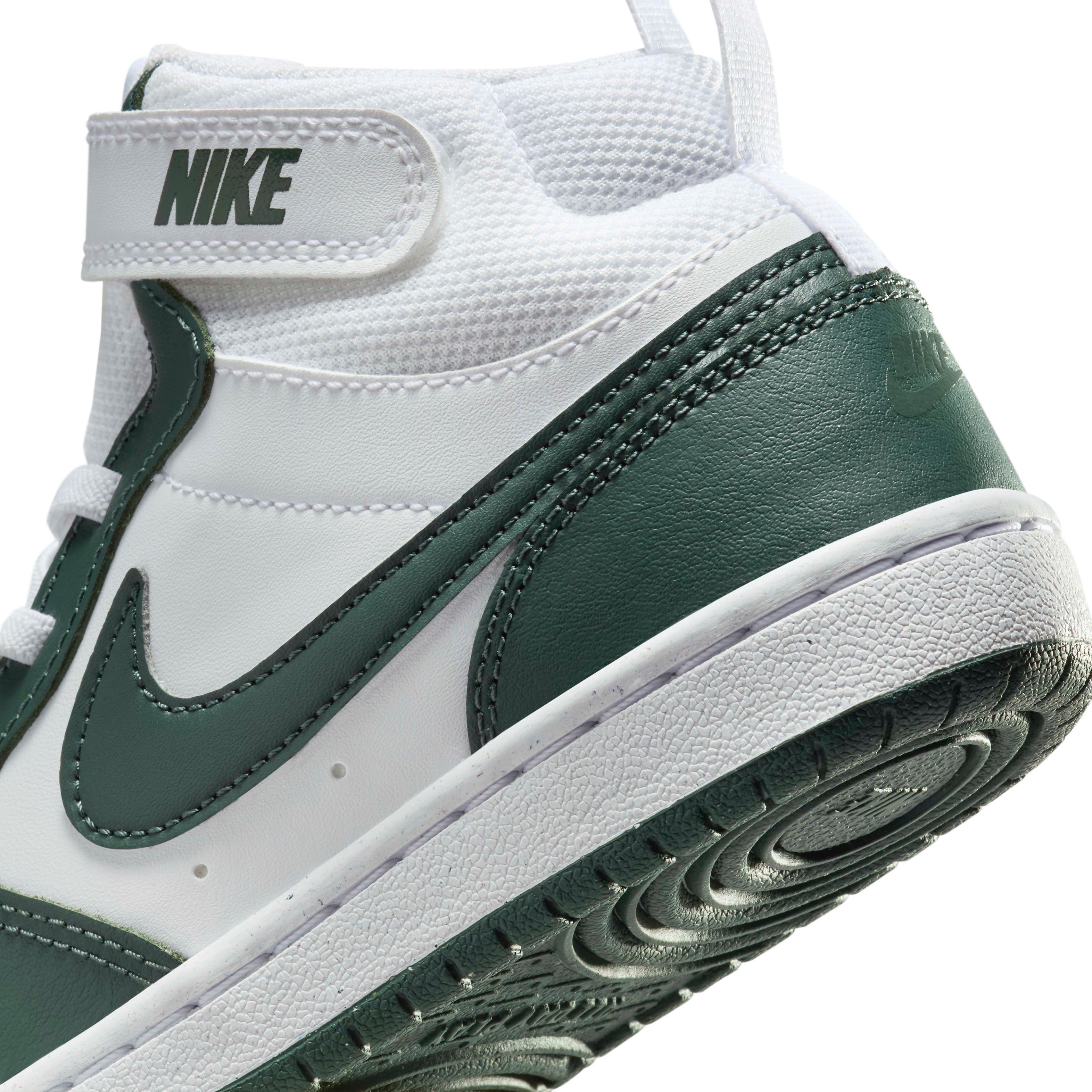 Nike Court Borough Mid 2 "White/Vintage Green" Preschool Boys' Shoe - WHITE/GREEN Thumbnail View 8