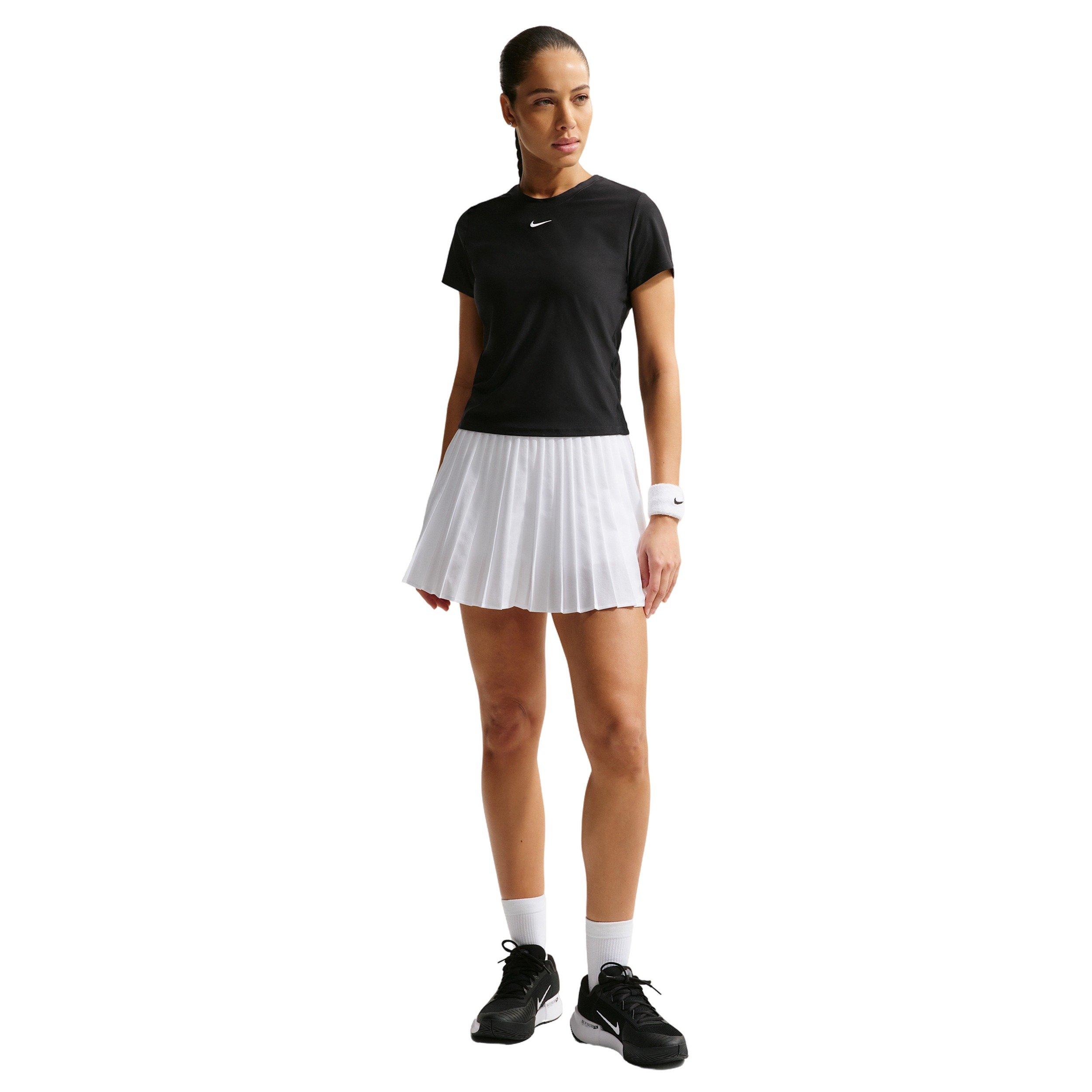 Nike Women's Victory Dri-FIT Short-Sleeve Tennis Top - Black - BLACK Thumbnail View 4