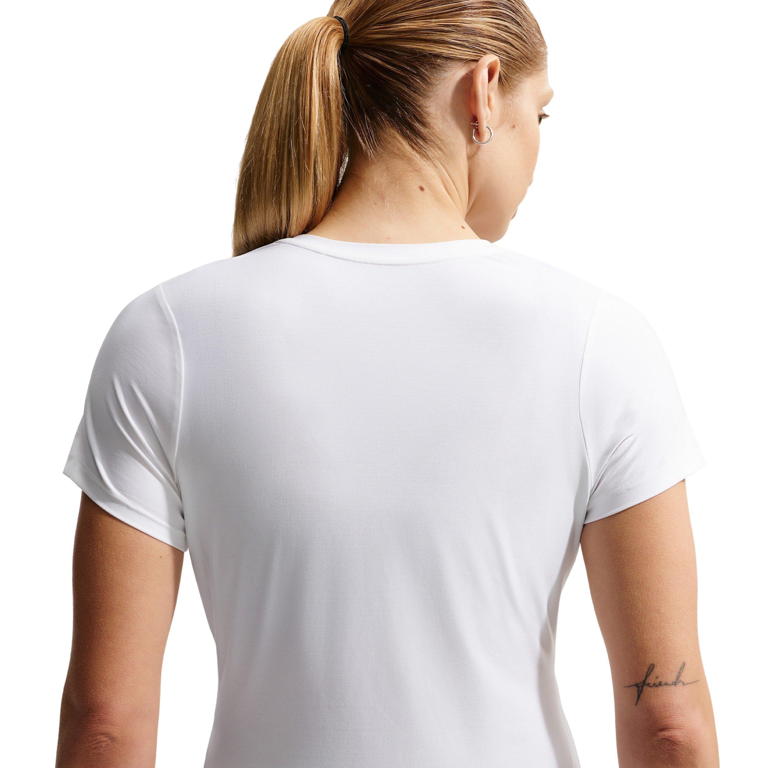 Nike Women's Victory Dri-FIT Short-Sleeve Tennis Top - White - WHITE Thumbnail View 2