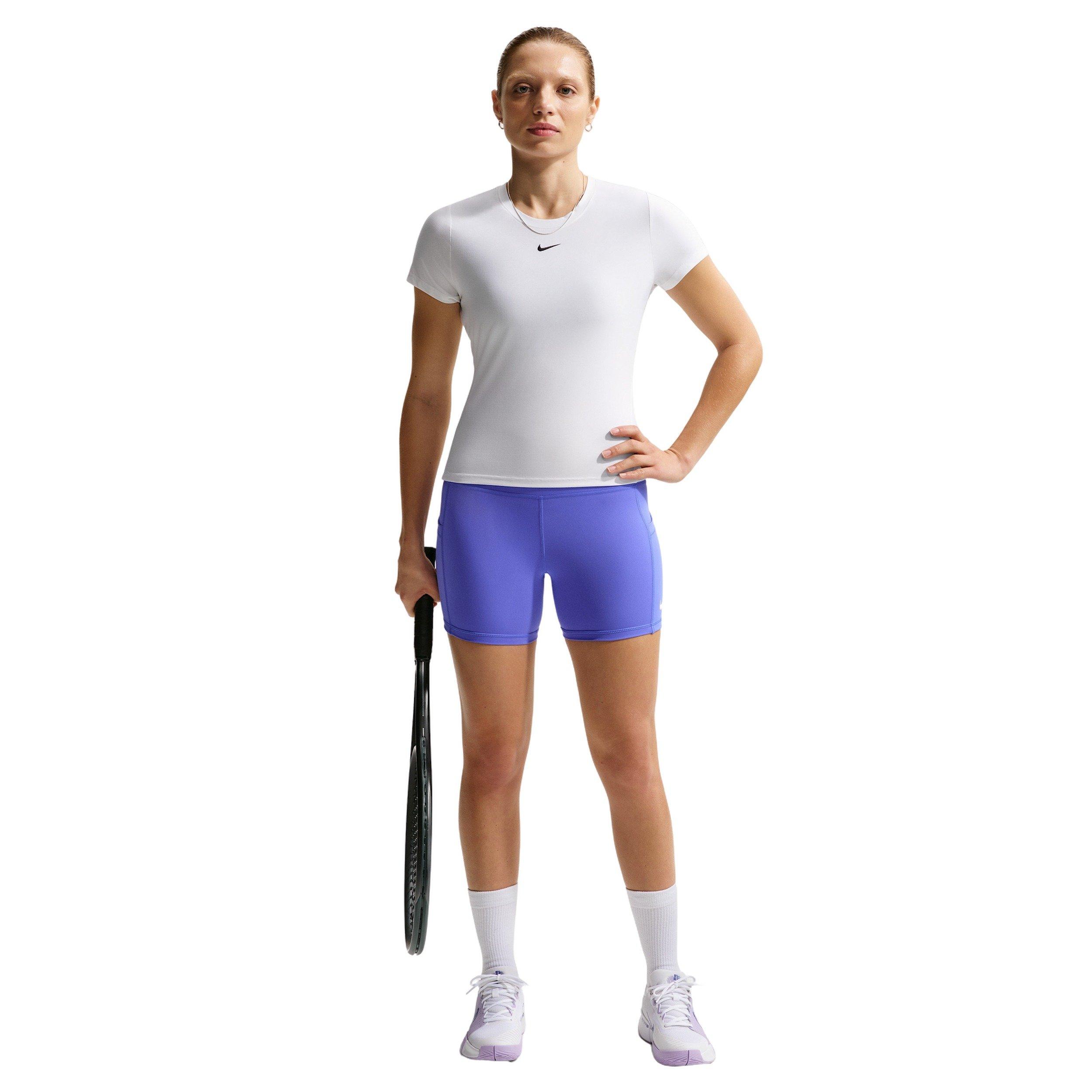 Nike Women's Victory Dri-FIT Short-Sleeve Tennis Top - White - WHITE Thumbnail View 4