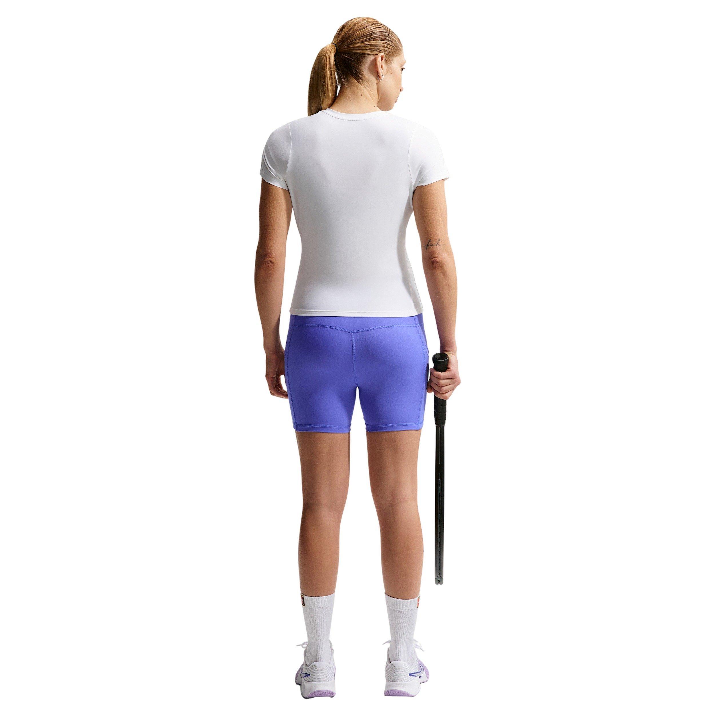 Nike Women's Victory Dri-FIT Short-Sleeve Tennis Top - White - WHITE Thumbnail View 5