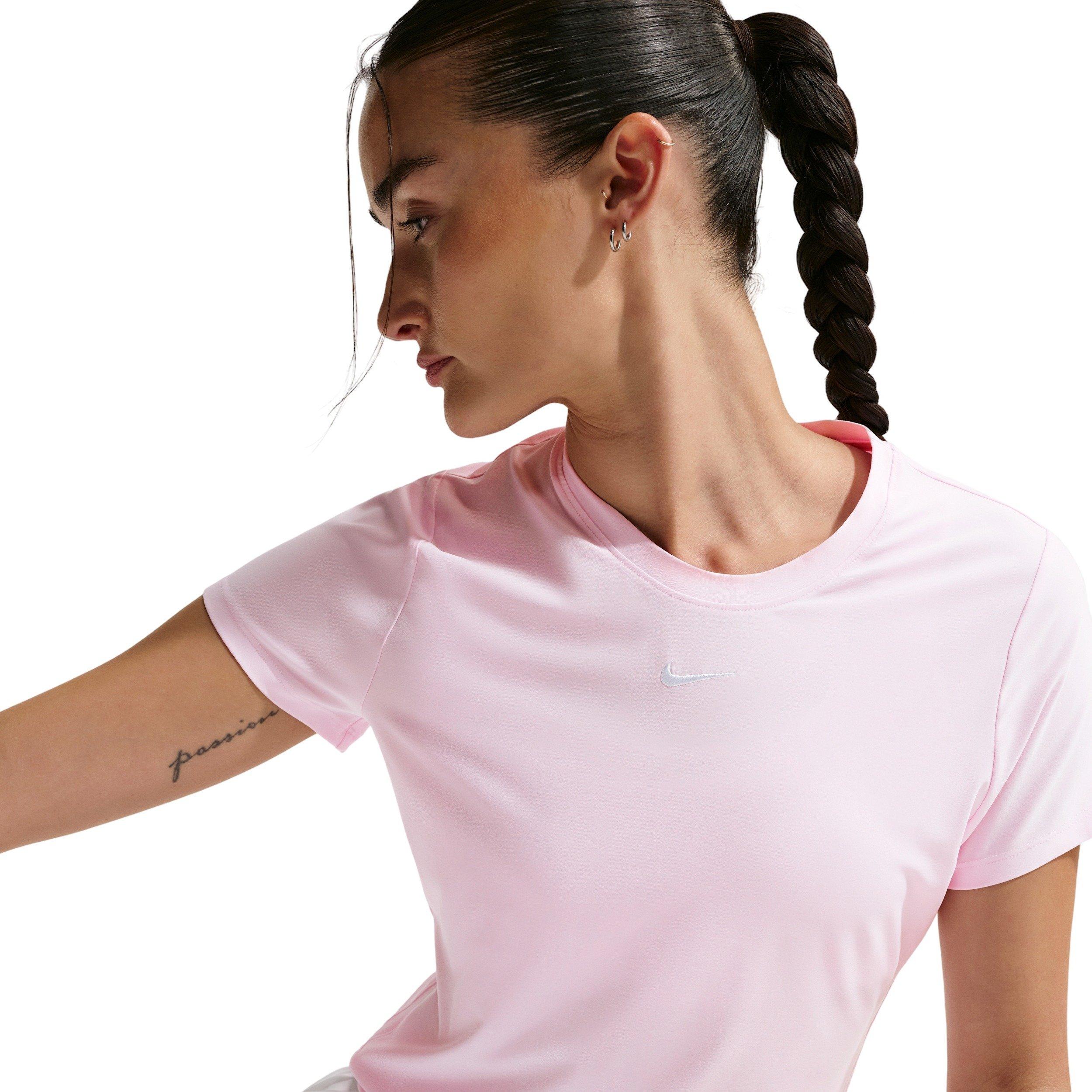 Nike Women's Victory Dri-FIT Short-Sleeve Tennis Top - Pink - PINK Thumbnail View 3