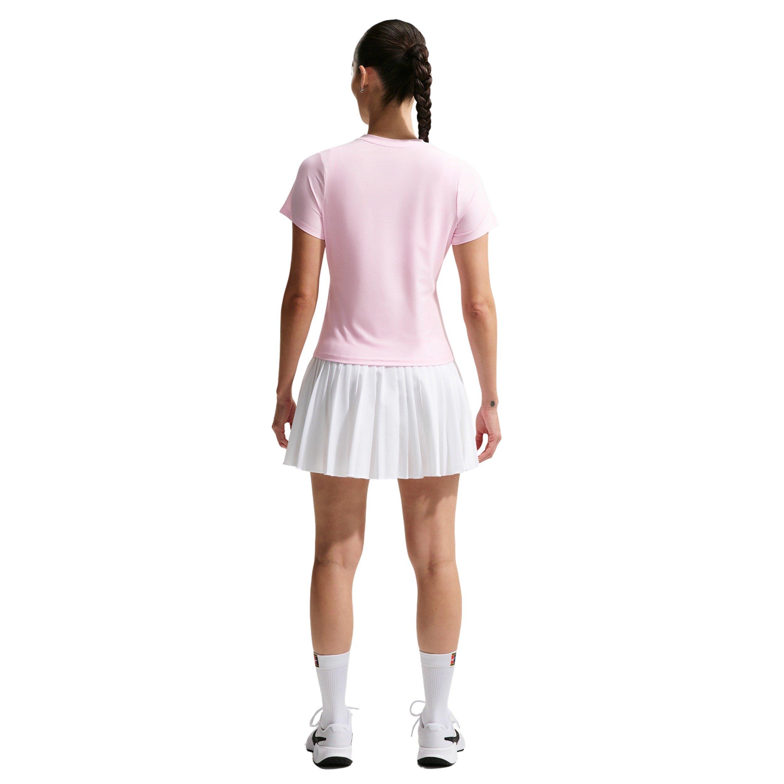 Nike Women's Victory Dri-FIT Short-Sleeve Tennis Top - Pink - PINK Thumbnail View 5