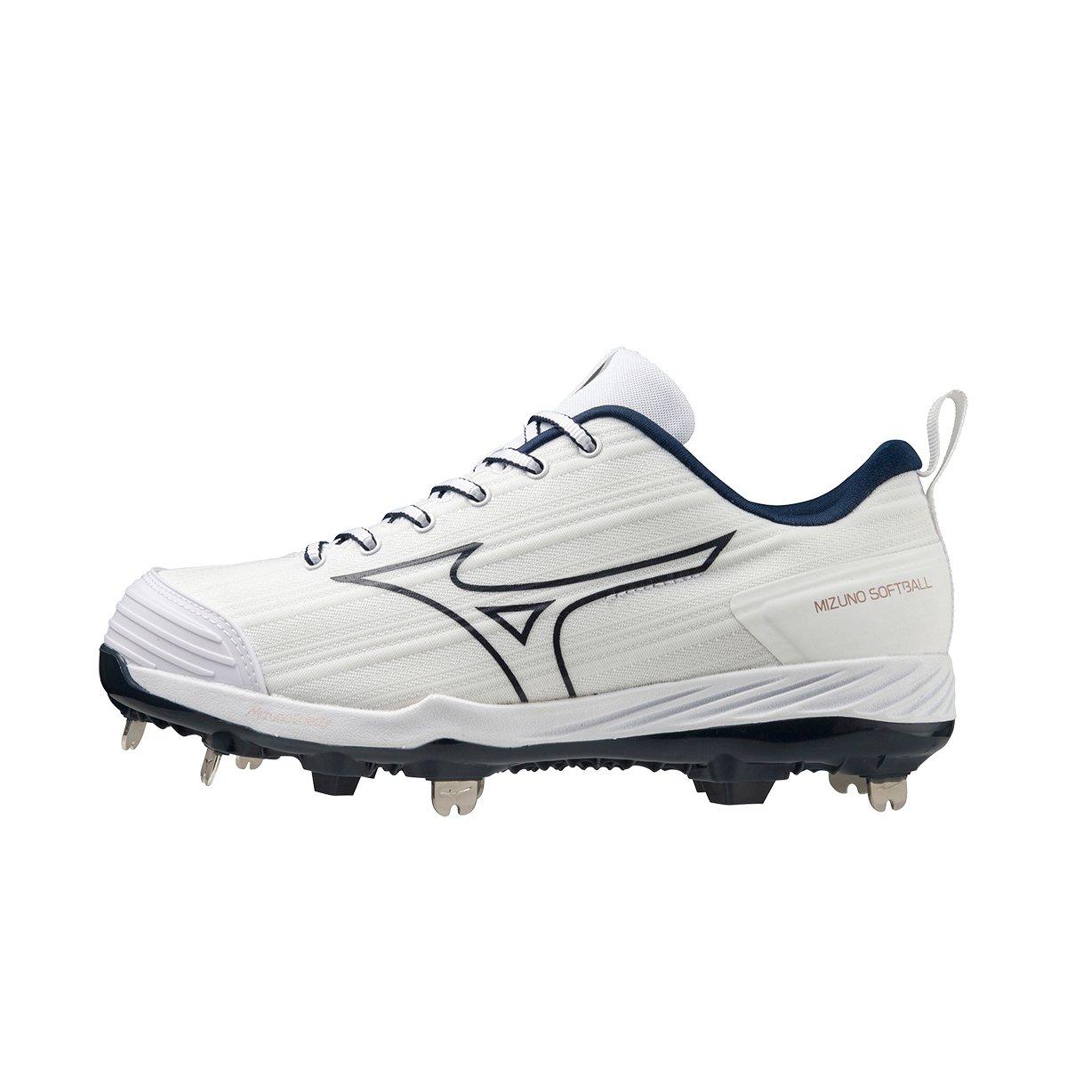Mizuno Sweep 6 "White/Navy" Women's Softball Cleat - WHITE/NAVY Thumbnail View 2