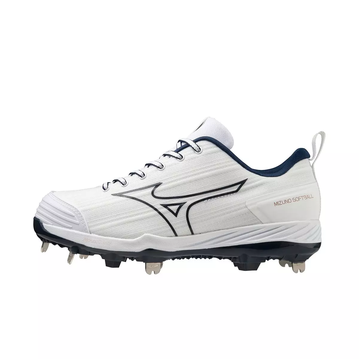 Mizuno Sweep 6 "White/Navy" Women's Softball Cleat - WHITE/NAVY