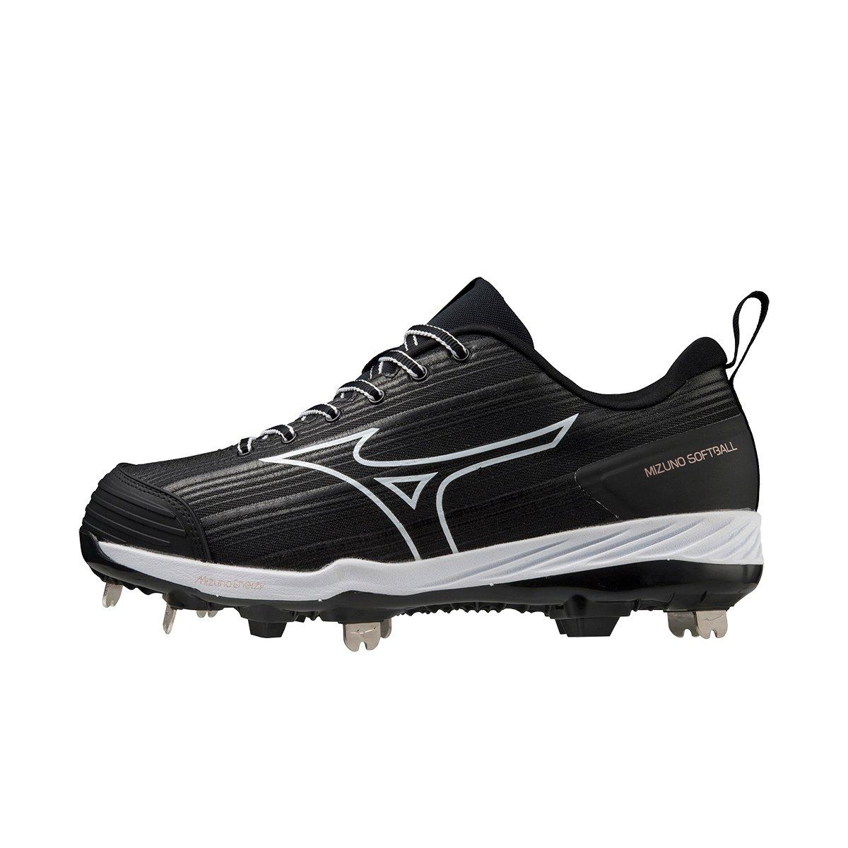 Mizuno Sweep 6 "Black/White" Women's Softball Cleat - BLACK/WHITE Thumbnail View 2