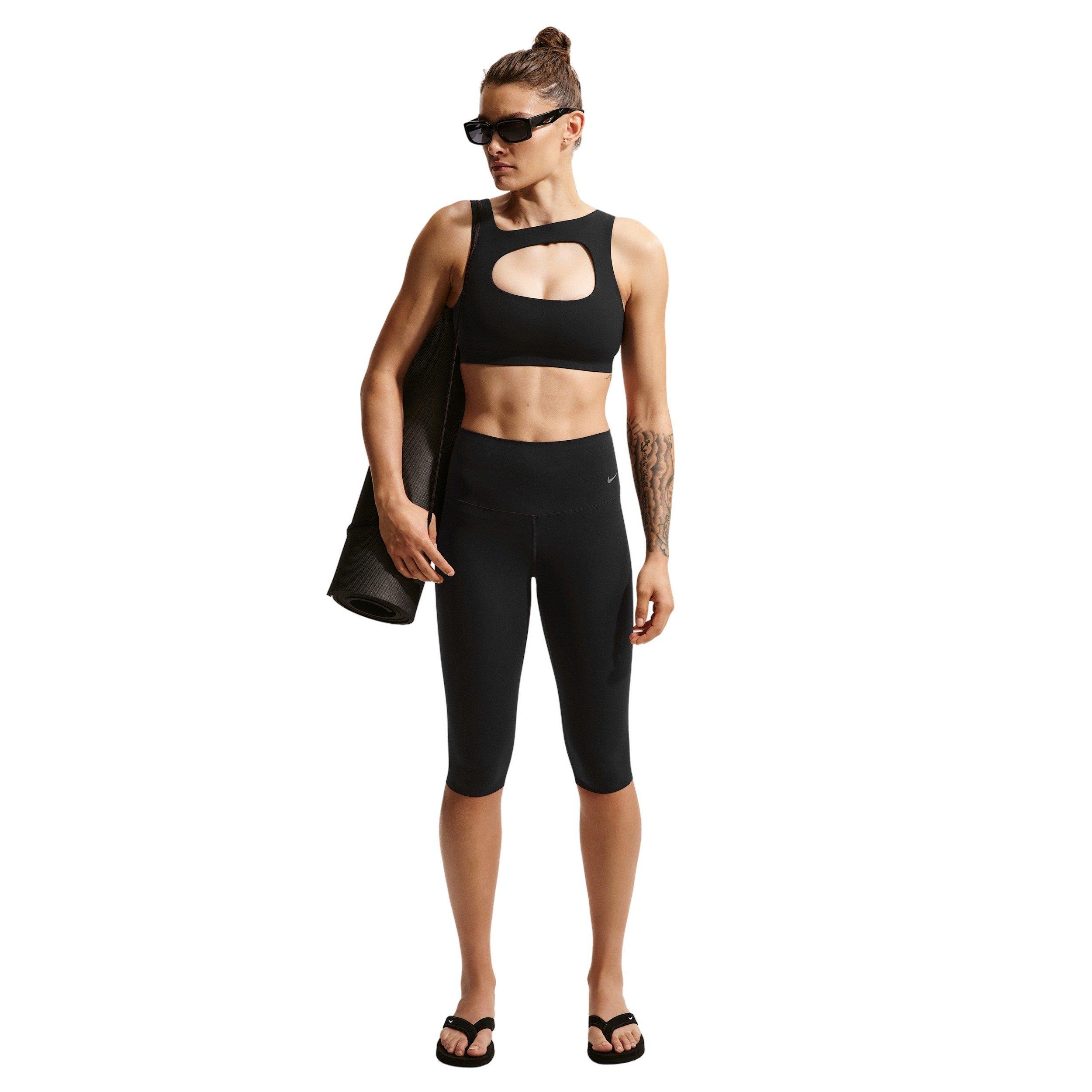 Nike Women's Zenvy Light-Support Lightly Lined Sports Bra - Midnight Black - BLACK Thumbnail View 4