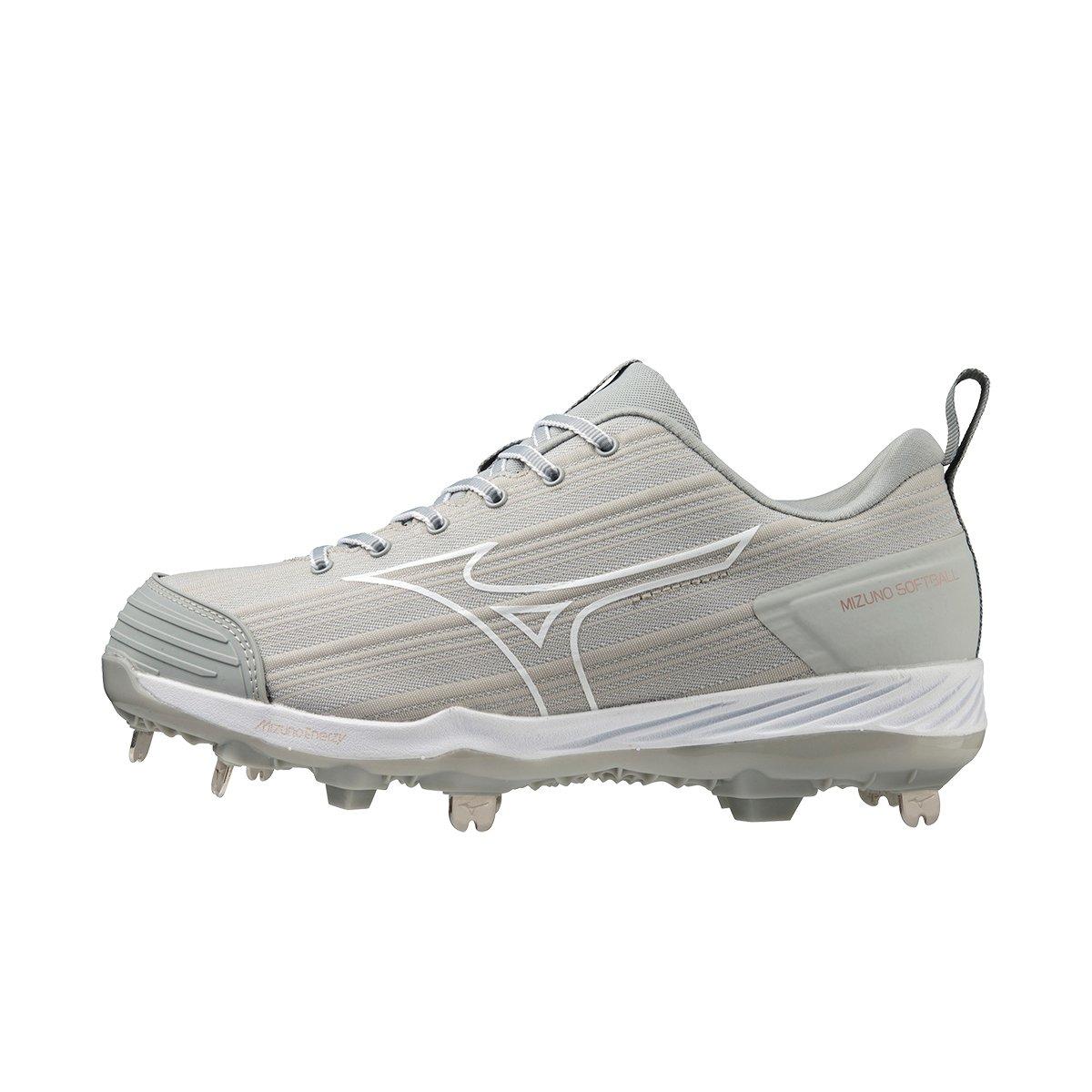 Mizuno Sweep 6 "Grey/White" Women's Softball Cleat - GREY/WHITE Thumbnail View 2