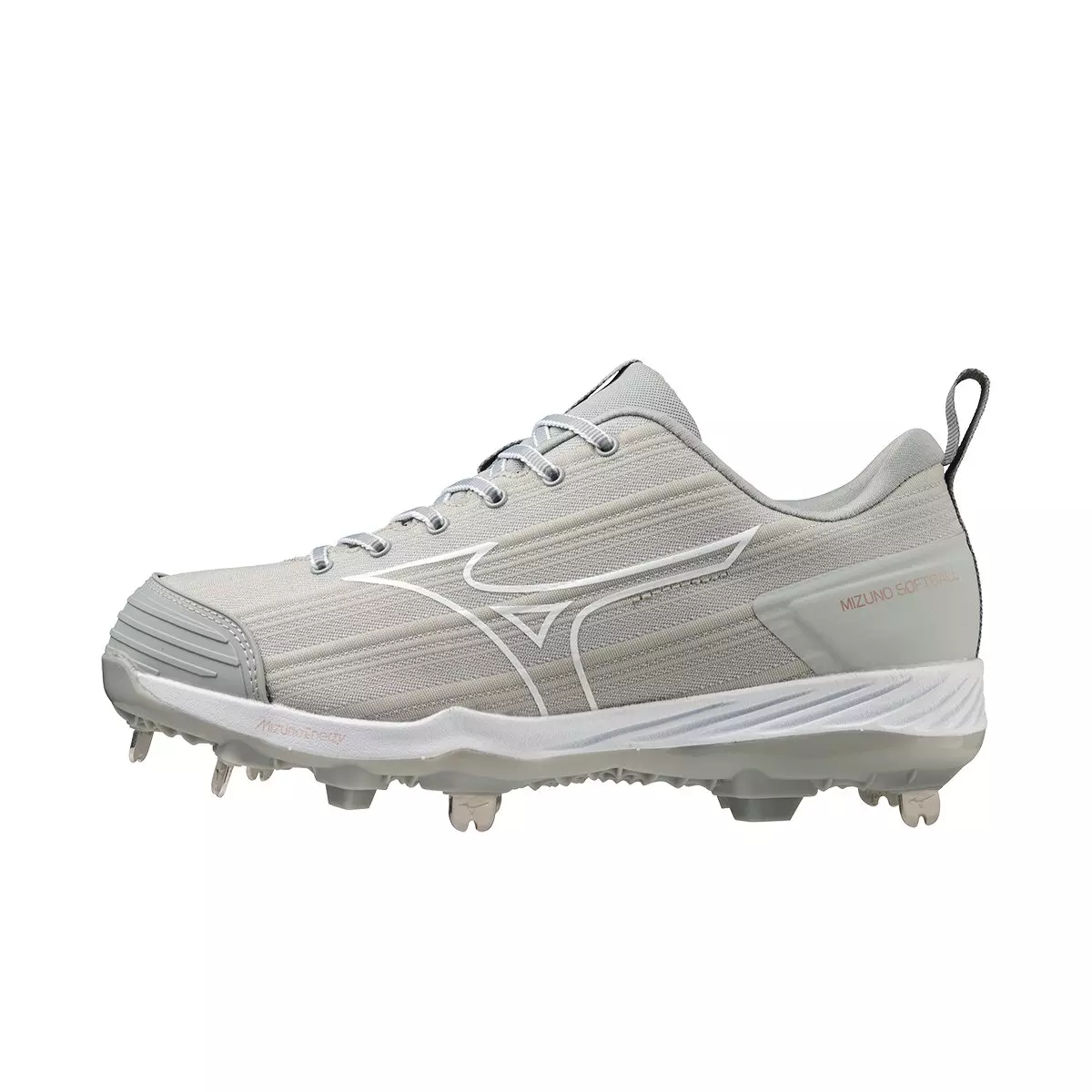 Mizuno Sweep 6 "Grey/White" Women's Softball Cleat - GREY/WHITE