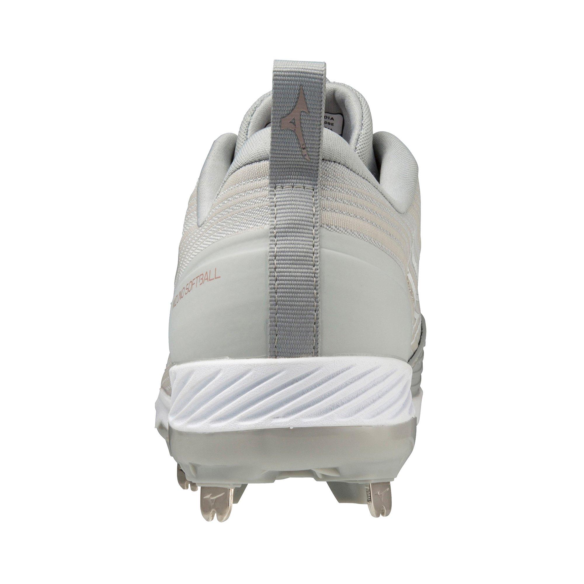 Mizuno Sweep 6 "Grey/White" Women's Softball Cleat - GREY/WHITE Thumbnail View 5