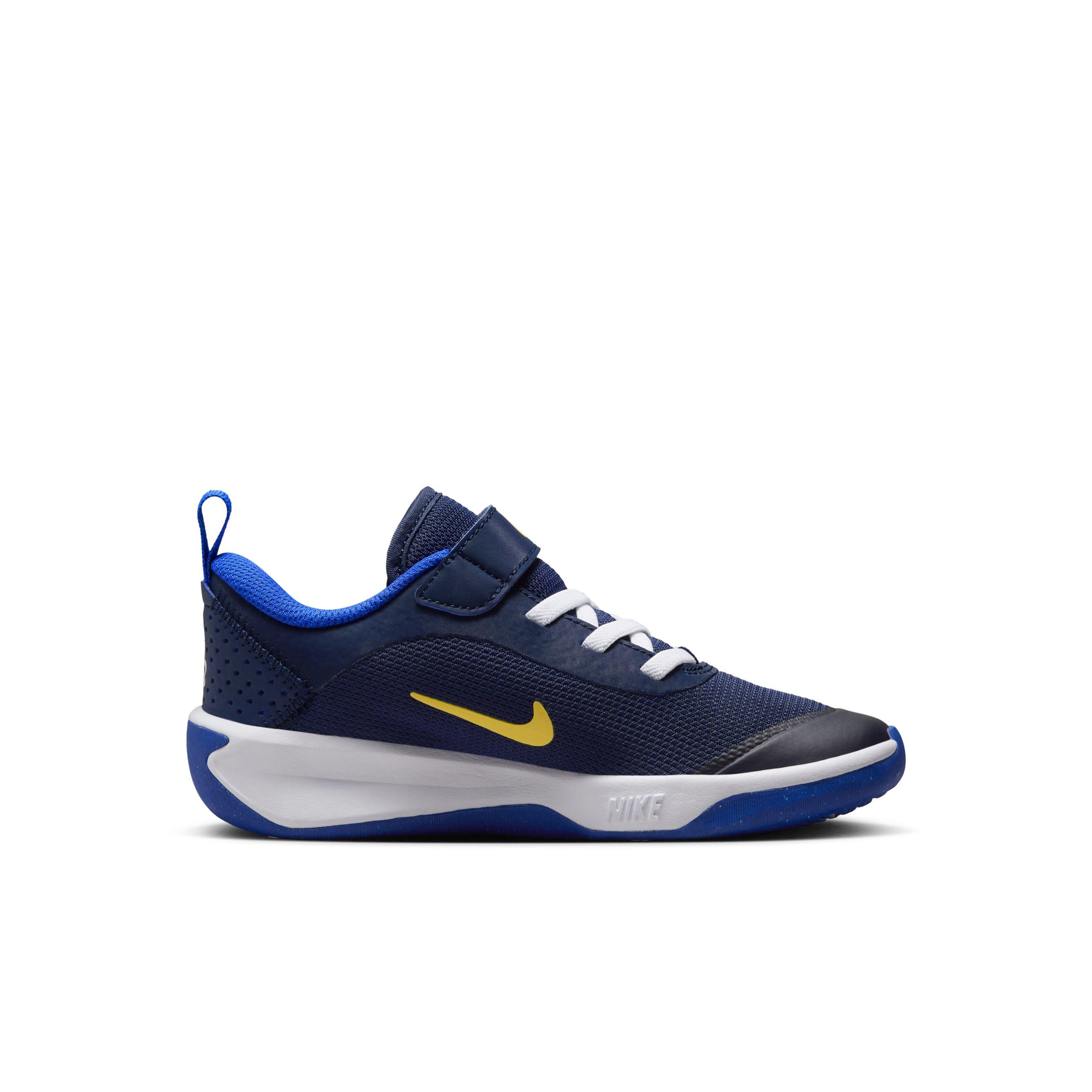 Nike Omni Multi-Court "Midnight Navy/Saturn Gold/White/Hyper Royal" Preschool Boys' Shoe - NAVY/GOLD/WHITE/ROYAL Thumbnail View 1