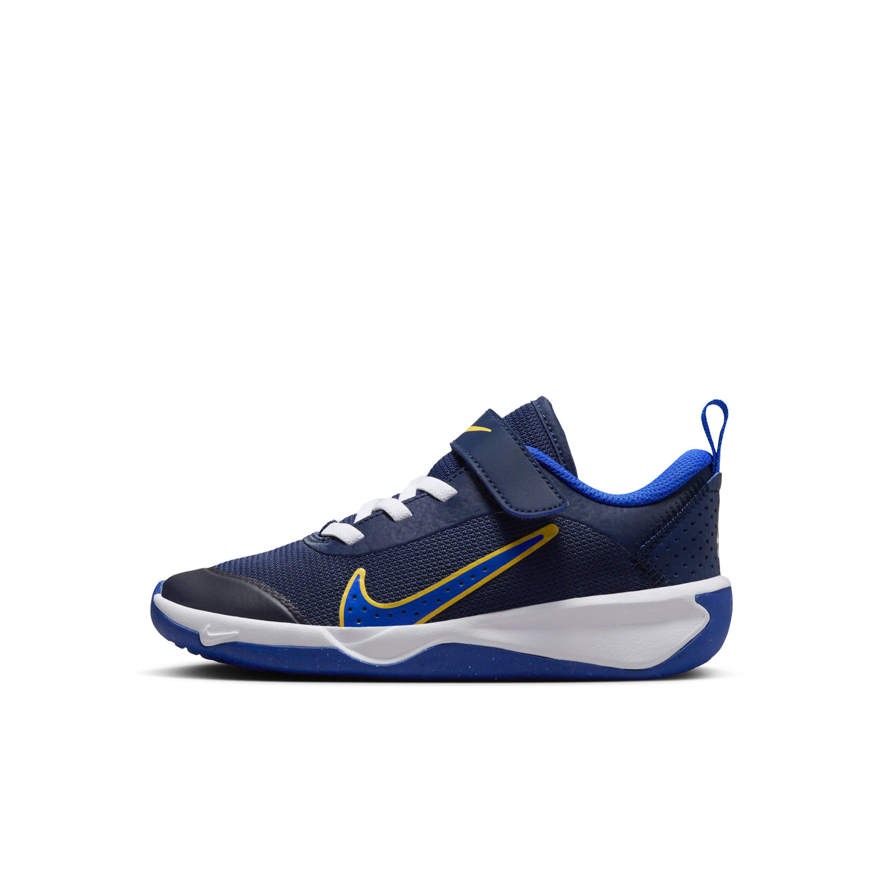 Nike Omni Multi-Court "Midnight Navy/Saturn Gold/White/Hyper Royal" Preschool Boys' Shoe - NAVY/GOLD/WHITE/ROYAL Thumbnail View 2