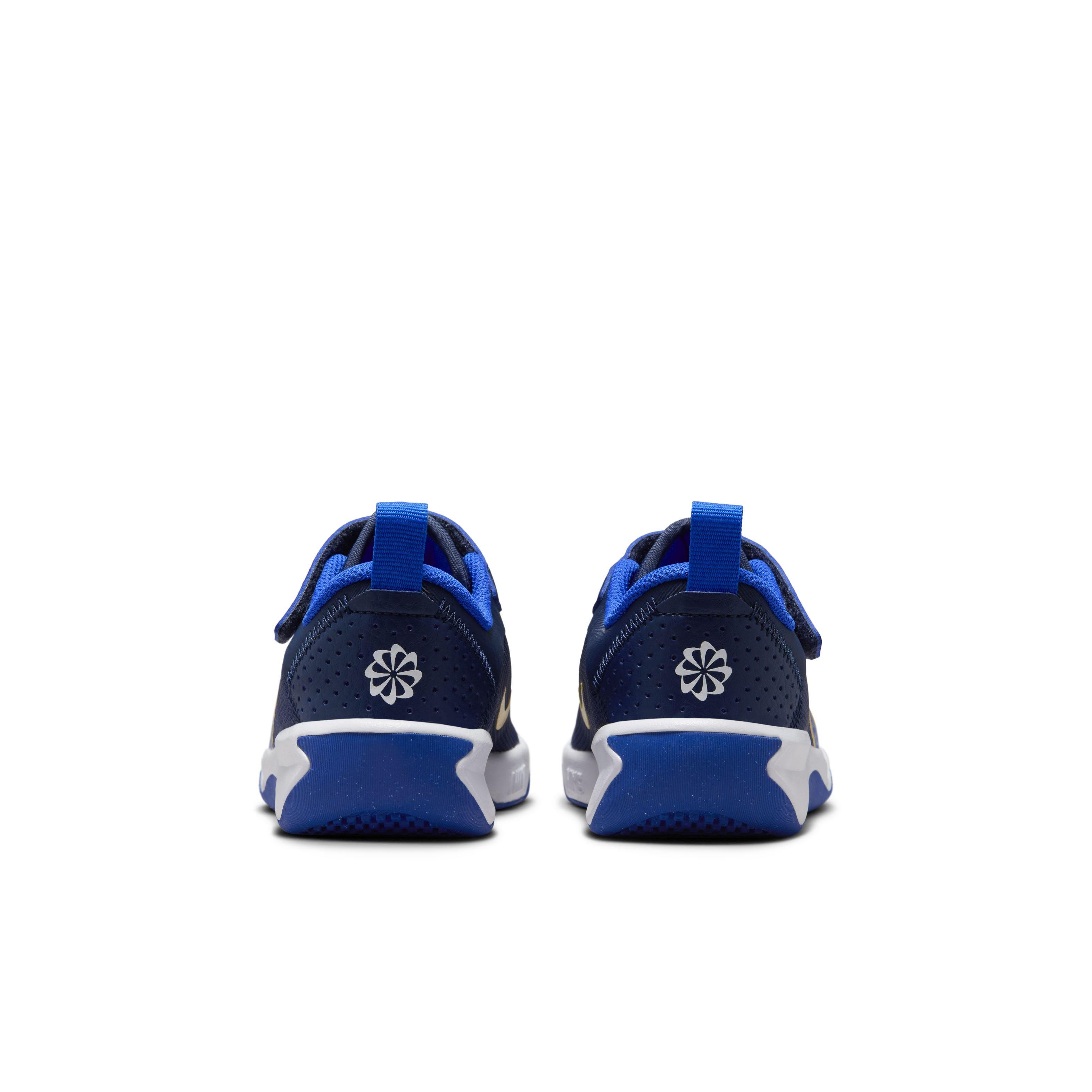 Nike Omni Multi-Court "Midnight Navy/Saturn Gold/White/Hyper Royal" Preschool Boys' Shoe - NAVY/GOLD/WHITE/ROYAL Thumbnail View 5