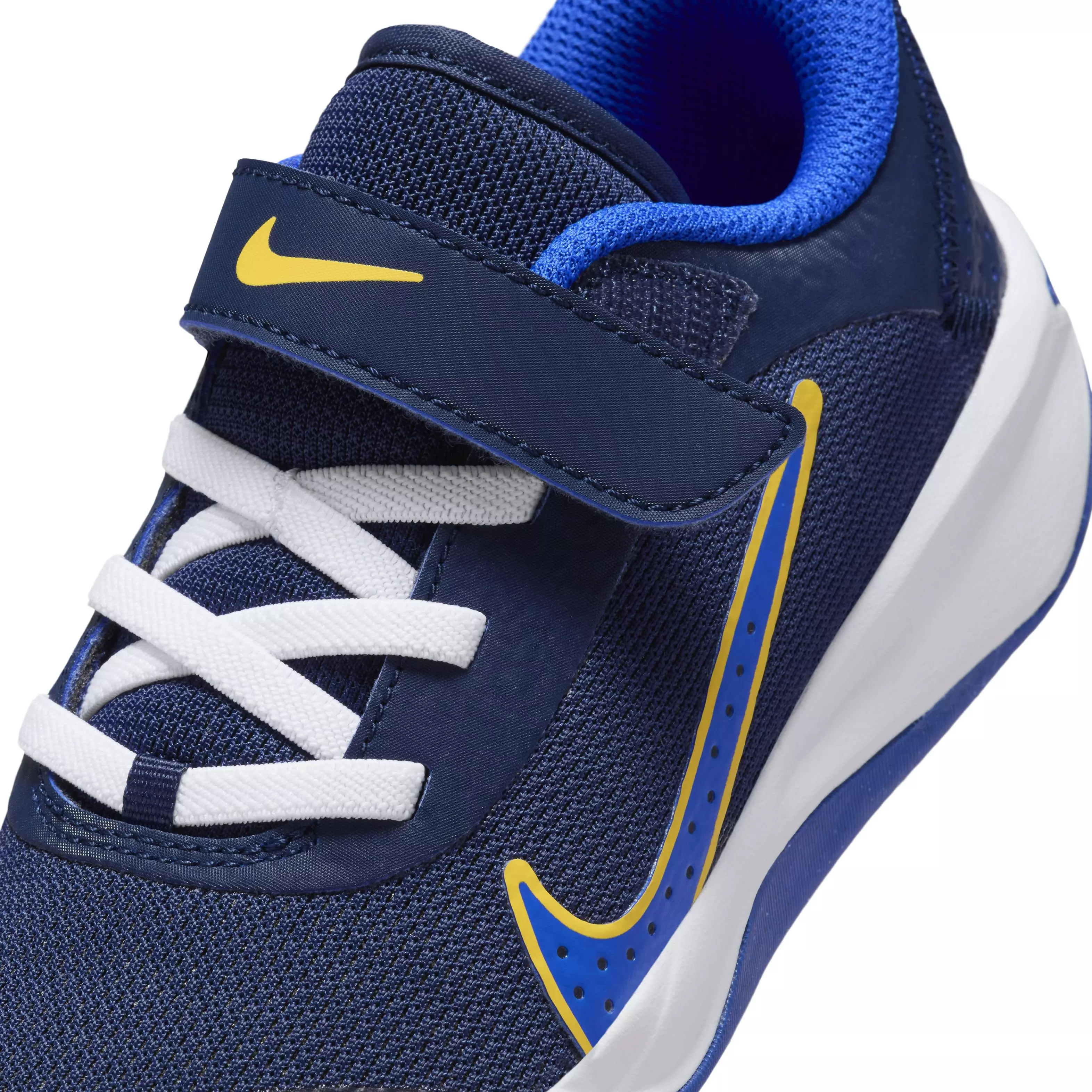 Nike Omni Multi-Court "Midnight Navy/Saturn Gold/White/Hyper Royal" Preschool Boys' Shoe - NAVY/GOLD/WHITE/ROYAL