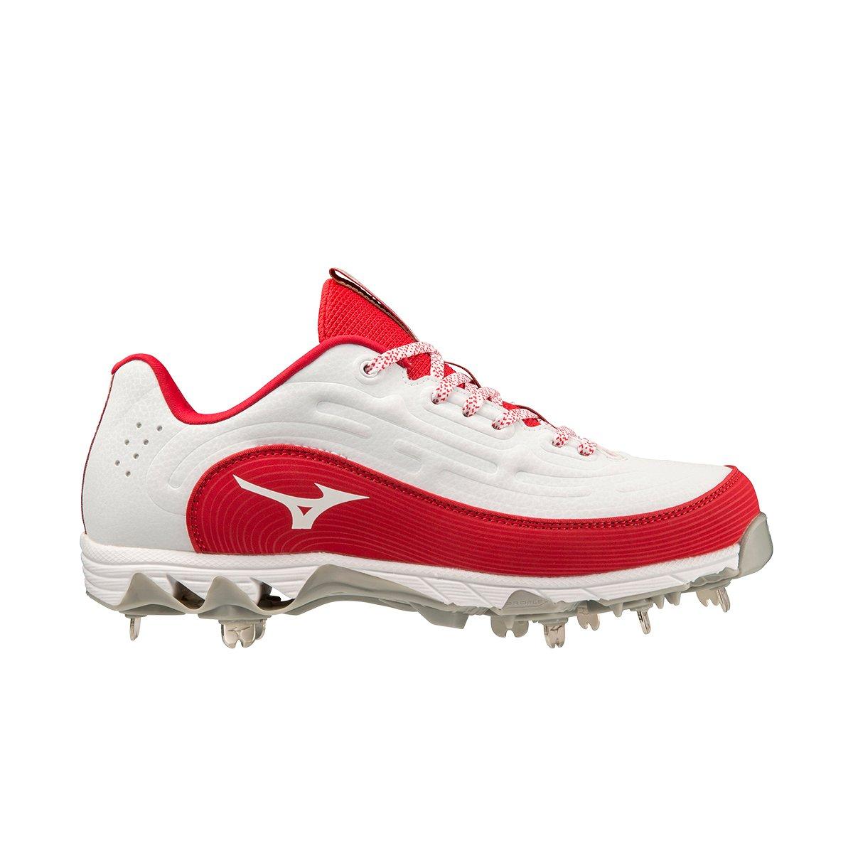 Mizuno 9-Spike Swift 8 Fastpitch "White/Red" Women's Softball Cleat - WHITE/RED Thumbnail View 1