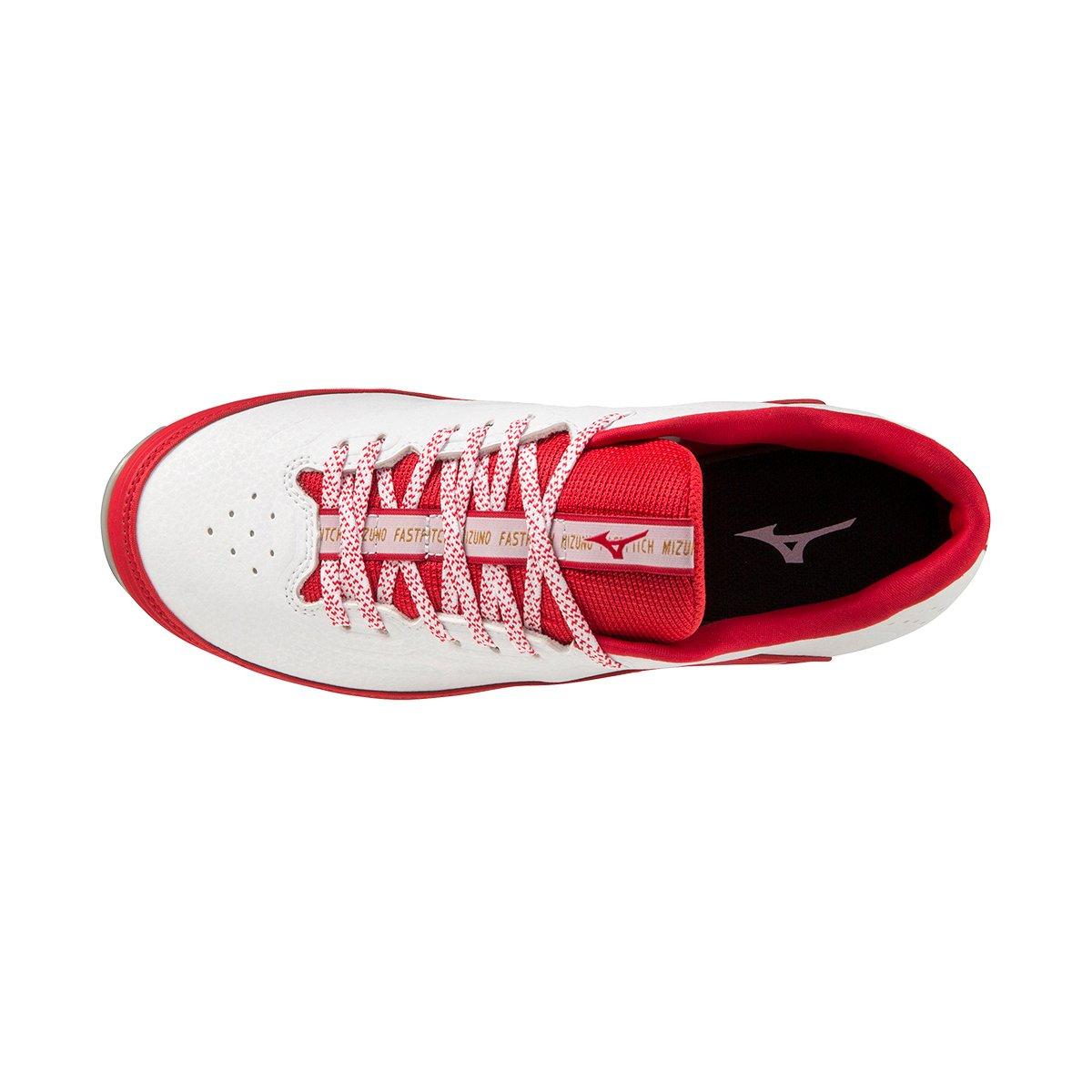 Mizuno 9-Spike Swift 8 Fastpitch "White/Red" Women's Softball Cleat - WHITE/RED Thumbnail View 3