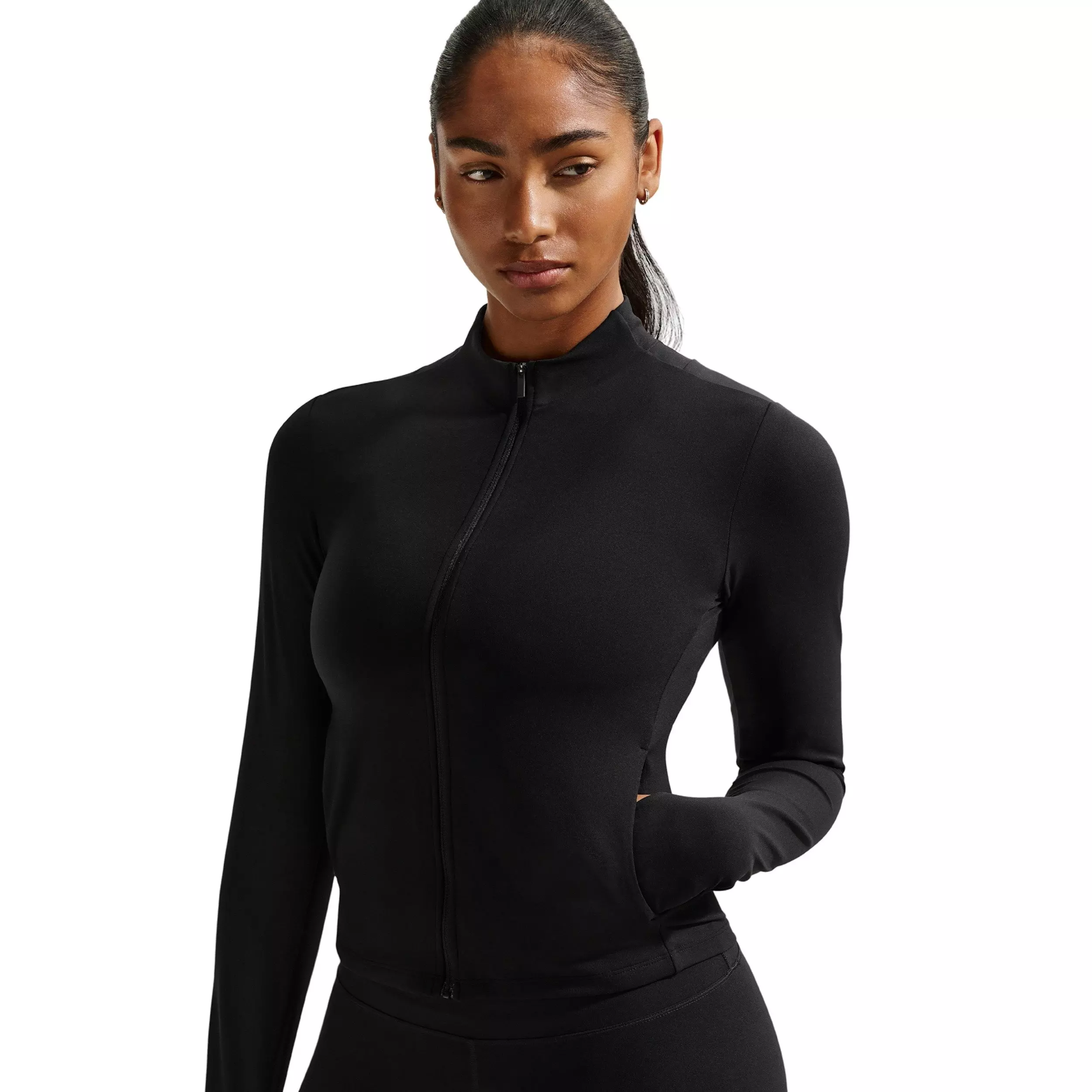 Nike Women's Zenvy Dri-FIT Full-Zip Jacket - Black - BLACK