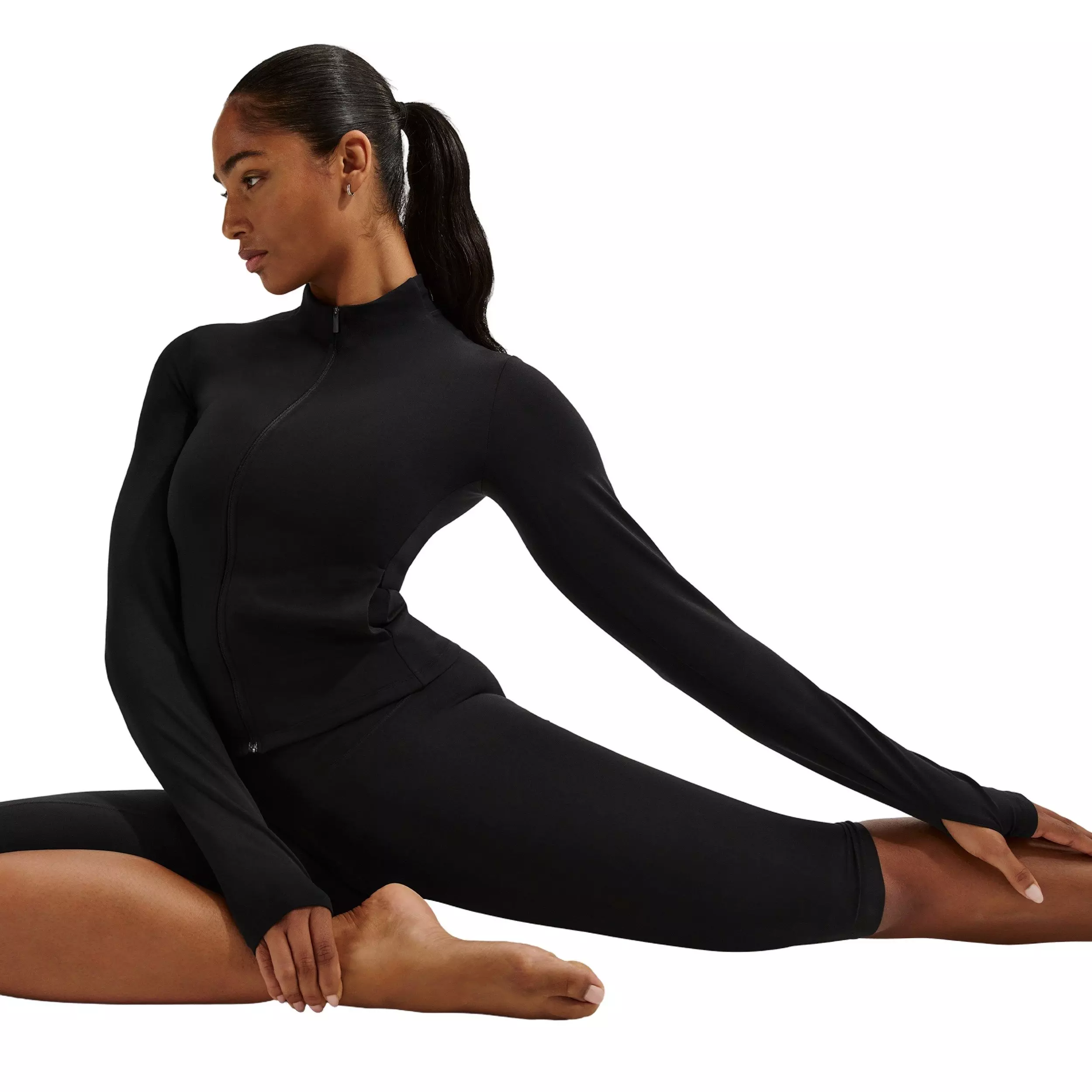 Nike Women's Zenvy Dri-FIT Full-Zip Jacket - Black - BLACK